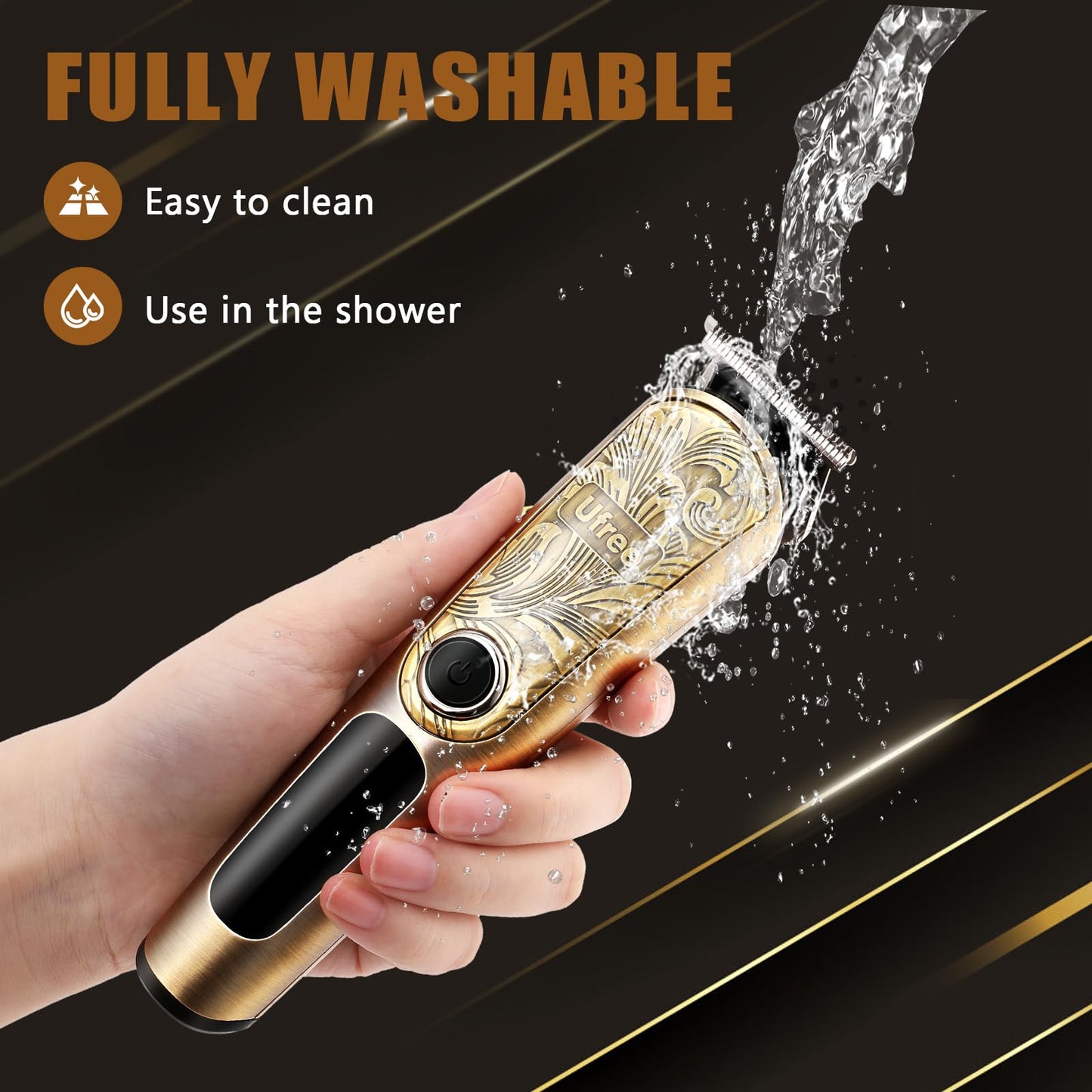 Ufree Beard Trimmer for Men, Waterproof Electric Razor for Nose, Body, Face & Mustache, Cordless Hair Clippers Shavers Grooming Kit, Gifts for Men Husband Father