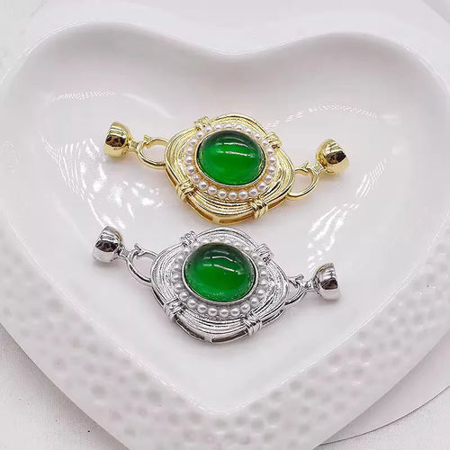 1piece Jewellery green zircon Clasp hooks DIY Making Necklace Bracelet Accessories