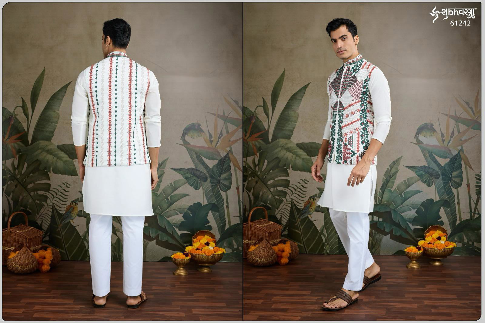 Shubhvastra Rajwada Attire 2 Viscose Silk Mens Kurta With Koti