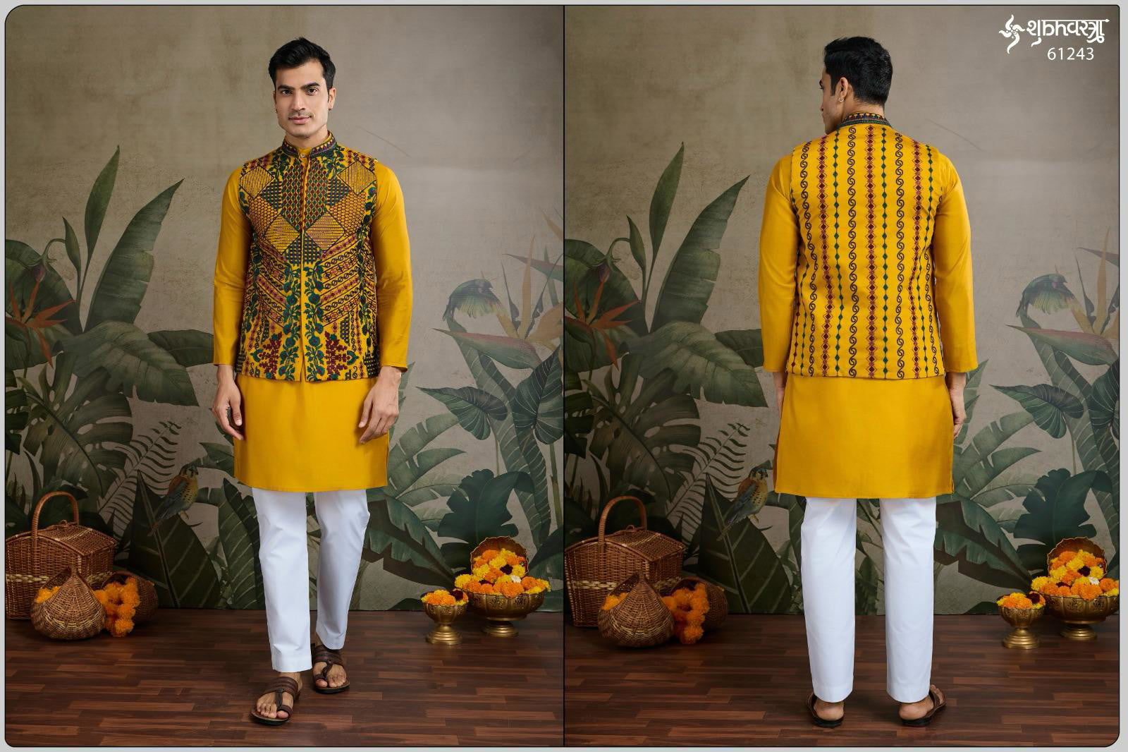 Shubhvastra Rajwada Attire 2 Viscose Silk Mens Kurta With Koti