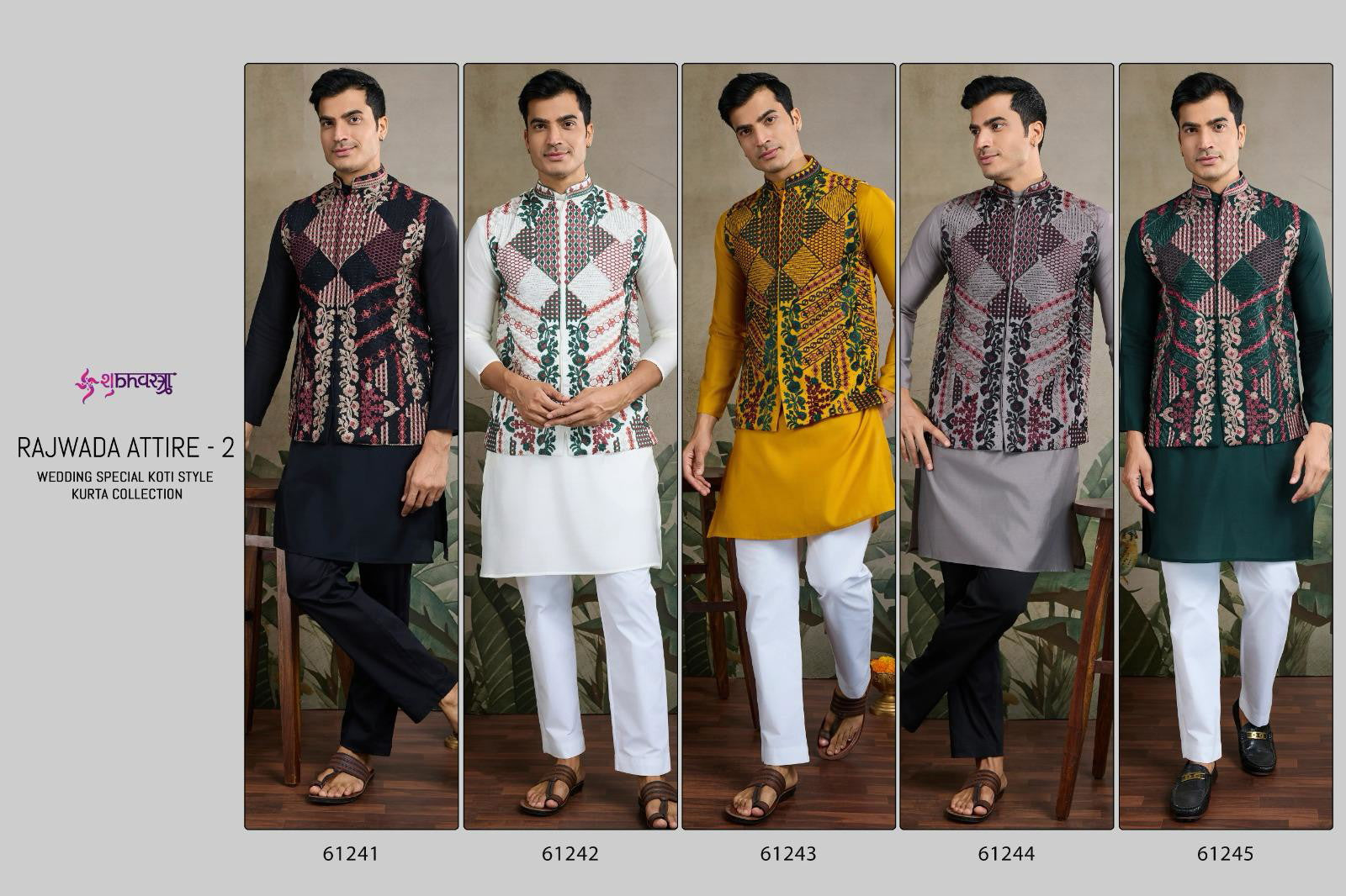 Shubhvastra Rajwada Attire 2 Viscose Silk Mens Kurta With Koti