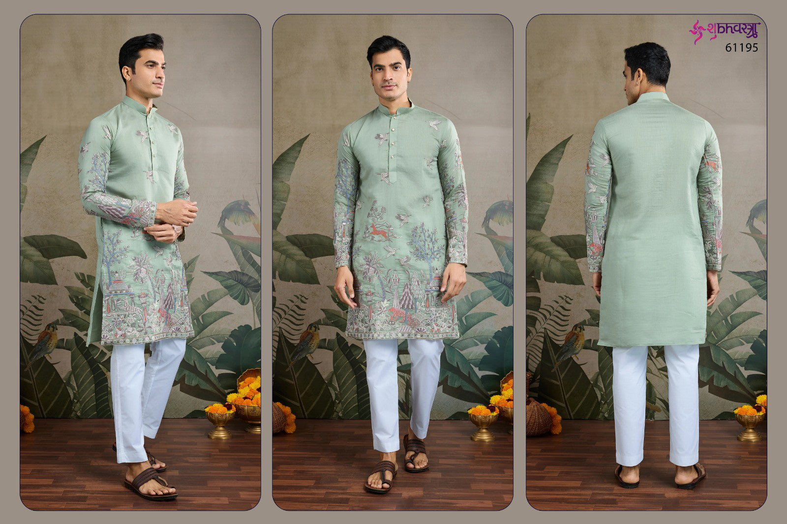 Shubhvastra The Desi Edit Viscose Silk Embroidered Kurta Collection