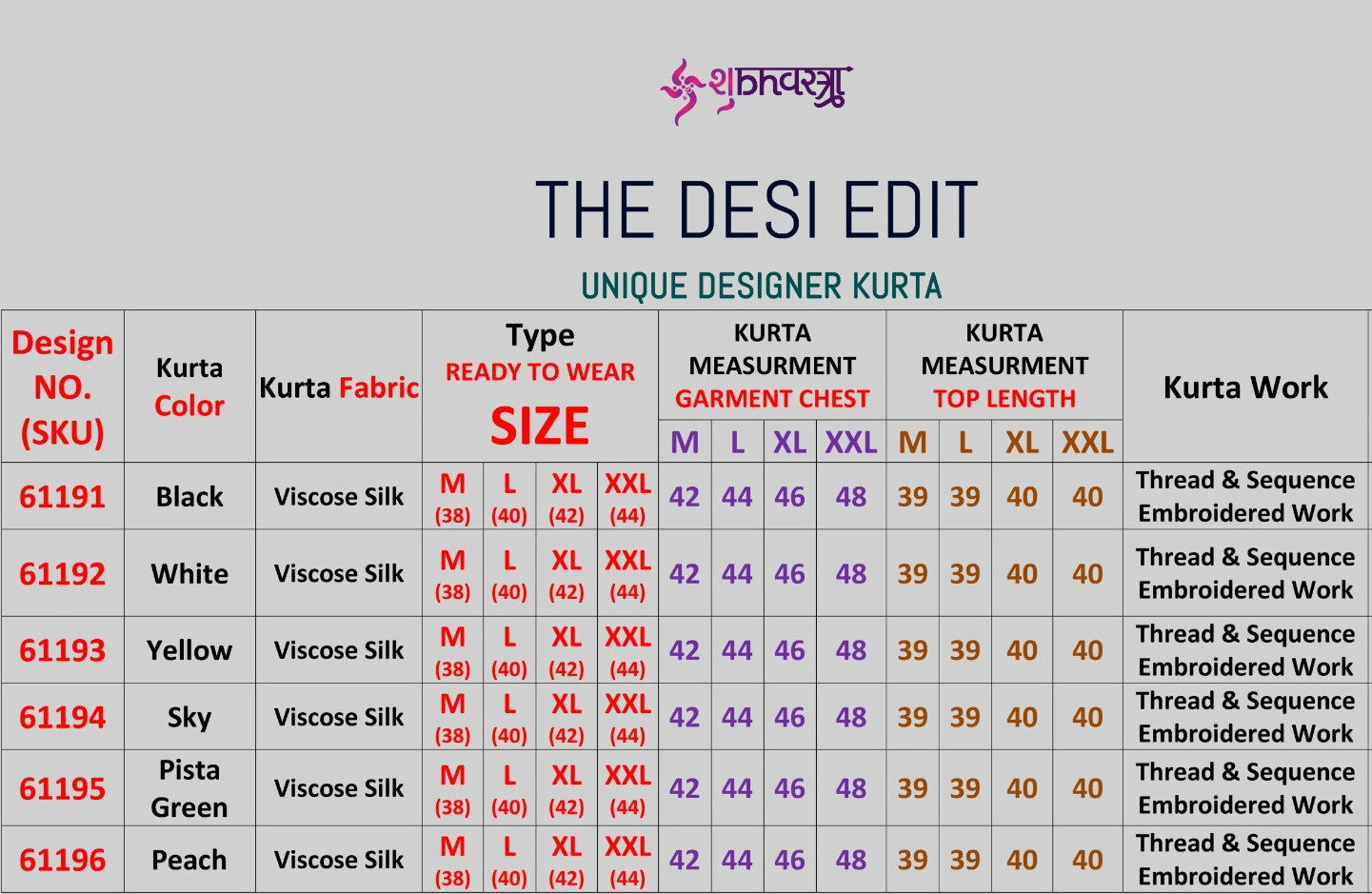 Shubhvastra The Desi Edit Viscose Silk Embroidered Kurta Collection
