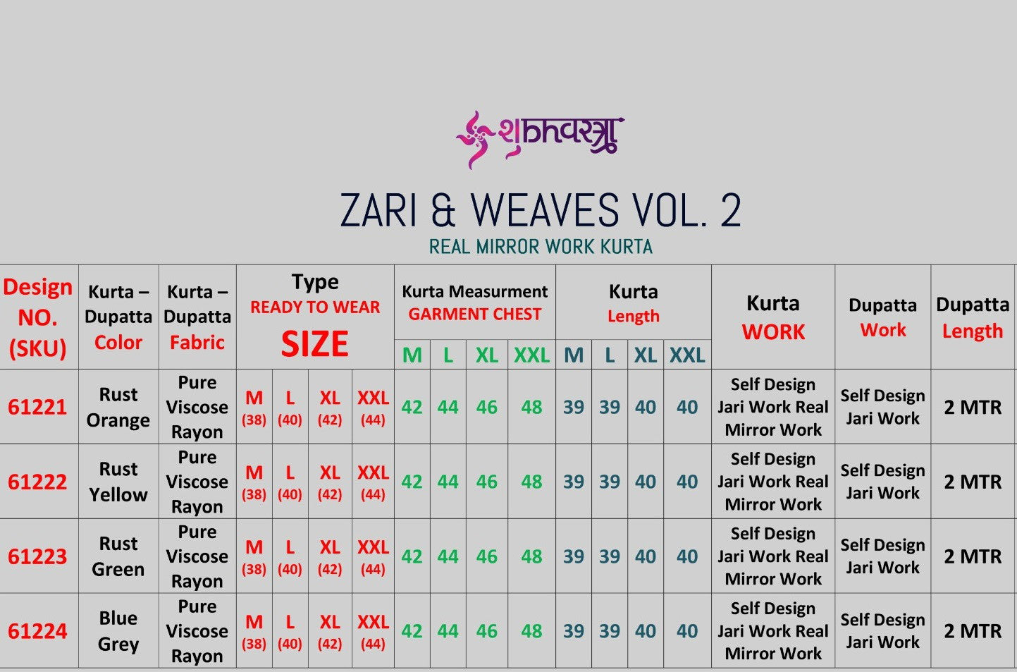 Shubhvastra Zari And Weaves Vol 2 Viscose Rayon Mens Kurta With Dupatta