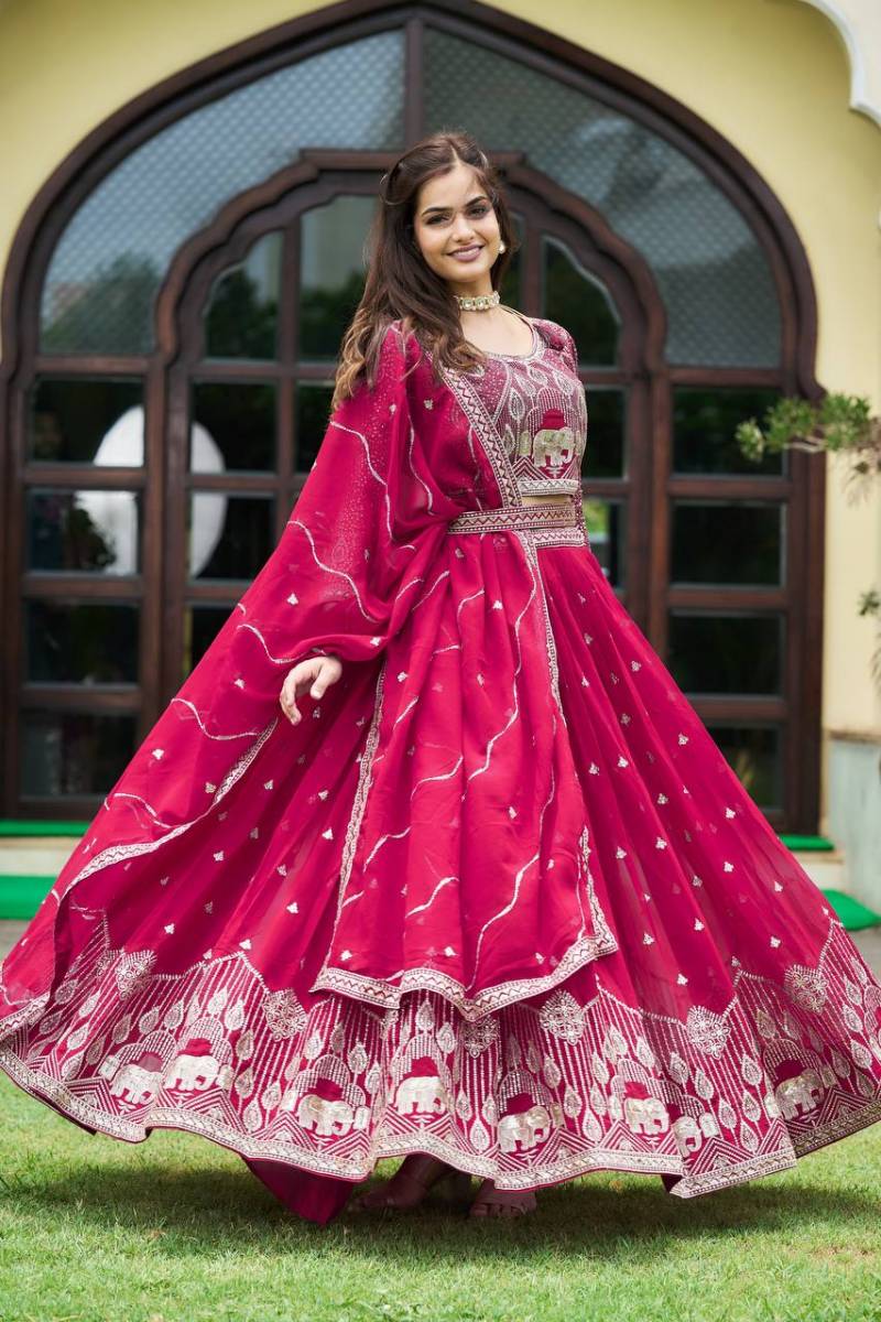 Sn 2302 Designer Faux Georgette Lehenga Choli Collection
