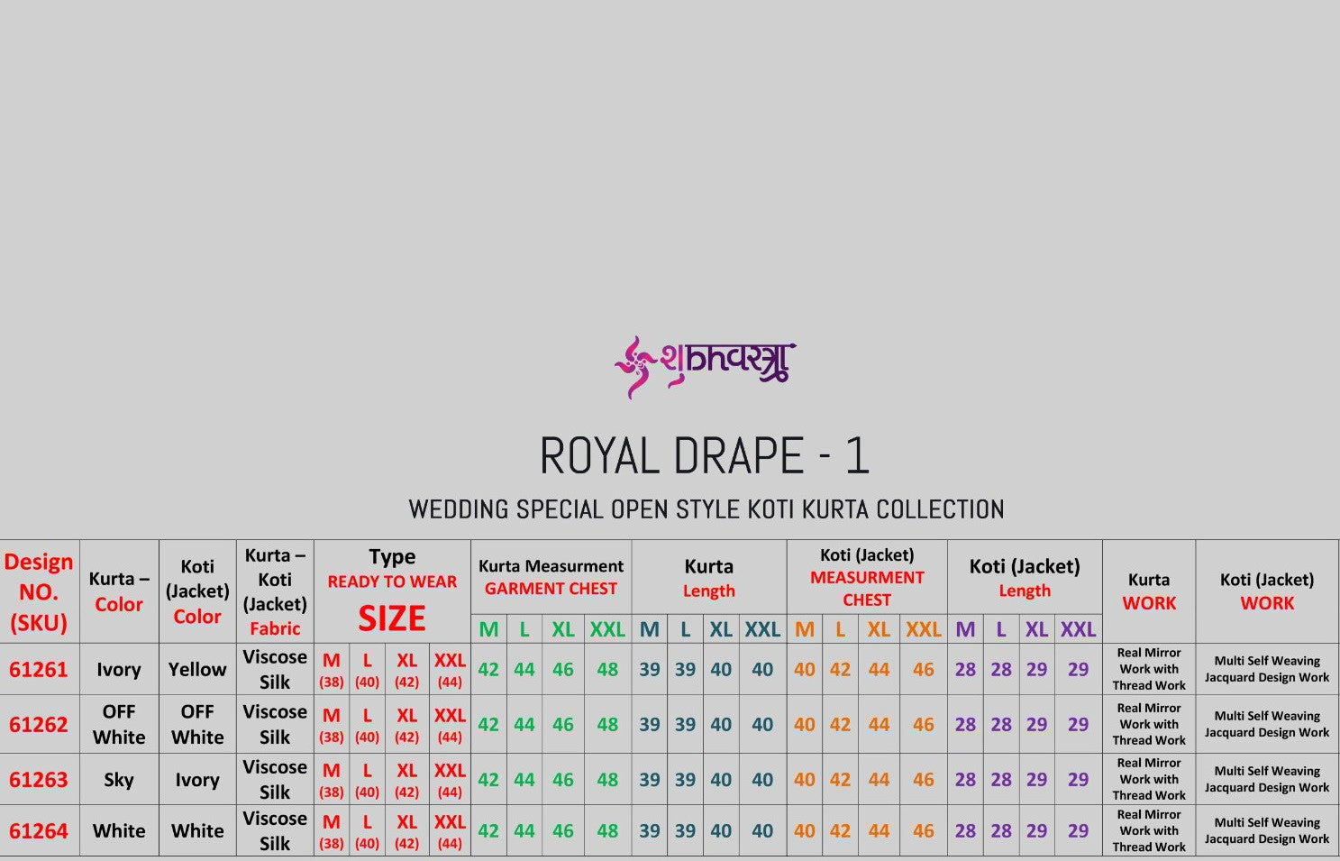 Shubhvastra Royal Drape 1 Viscose Silk Mens Kurta With Koti