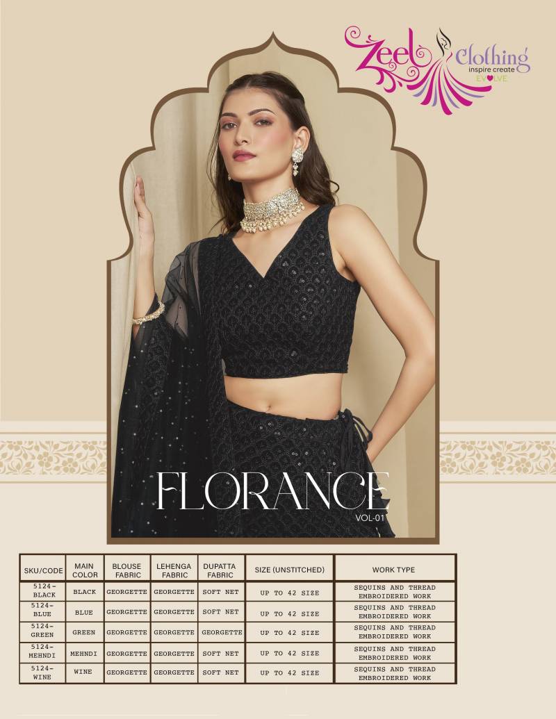 Zeel Florance Vol 1 Georgette Designer Lehenga Choli Collection