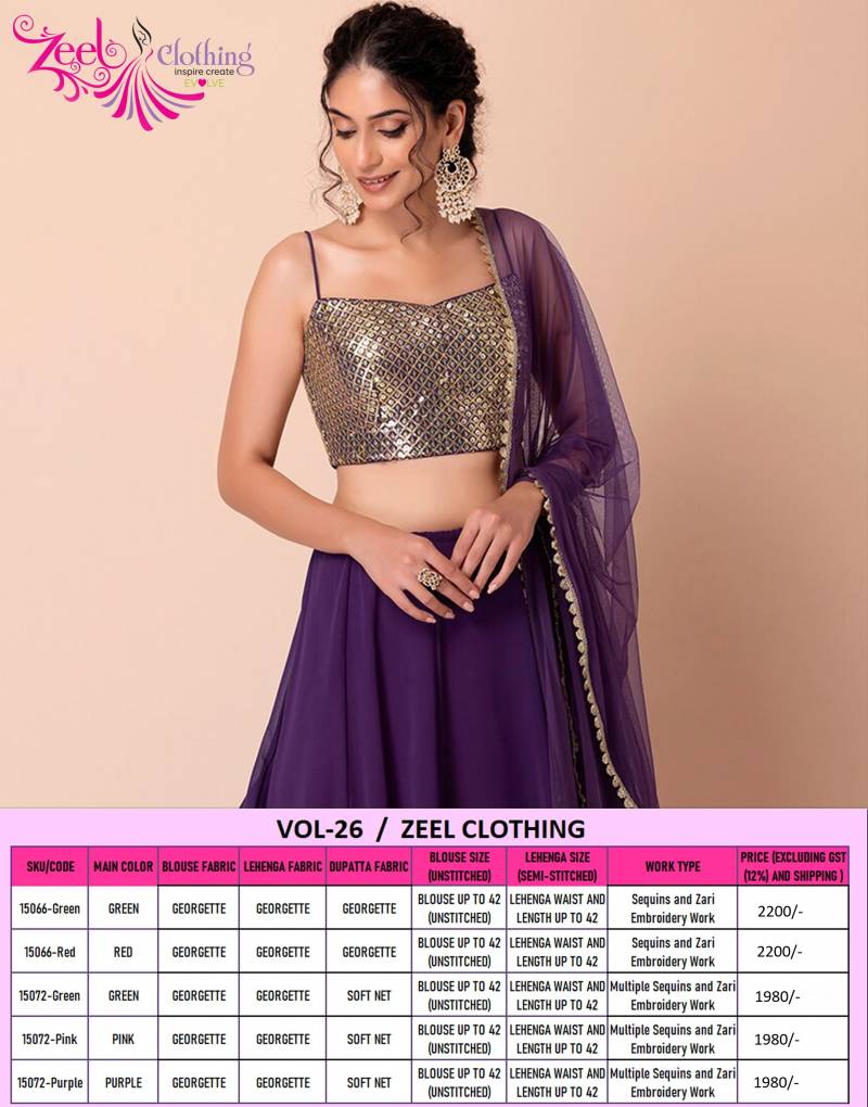 Zeel Vol 26 Georgette Designer Lehenga Choli Collection