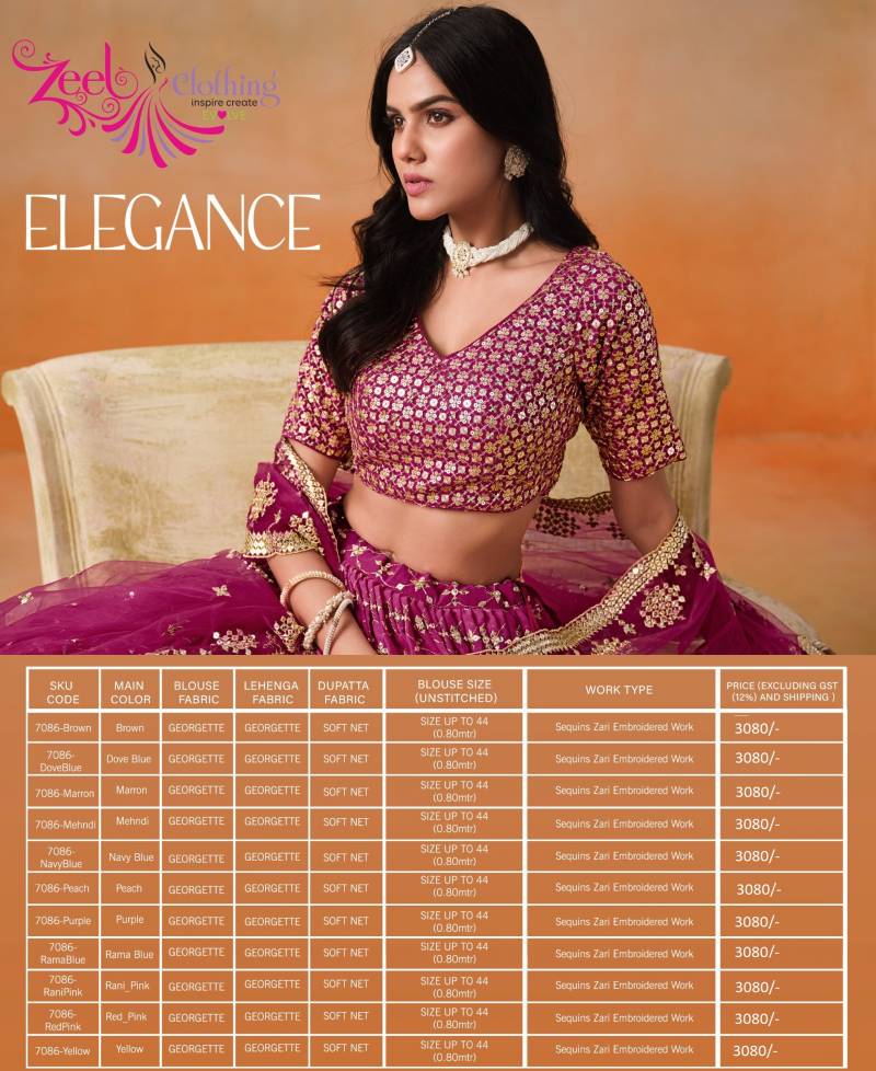 Zeel Elegance Georgette Designer Lehenga Choli Collection