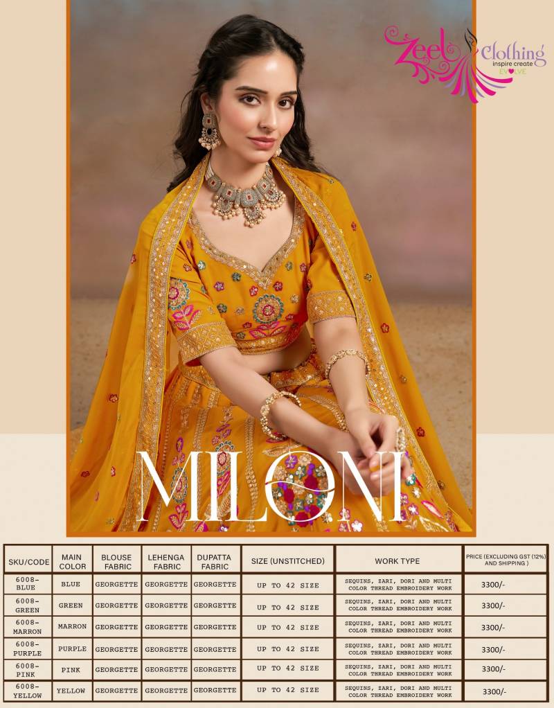 Zeel Miloni Georgette Designer Lehenga Choli Collection