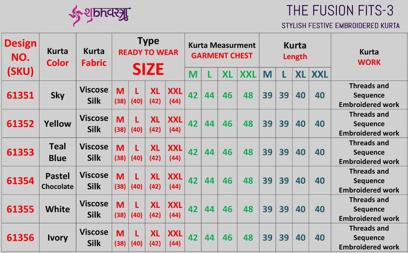 Shubhvastra The Fusion Fits 3 Viscose Silk Mens Kurta Collection