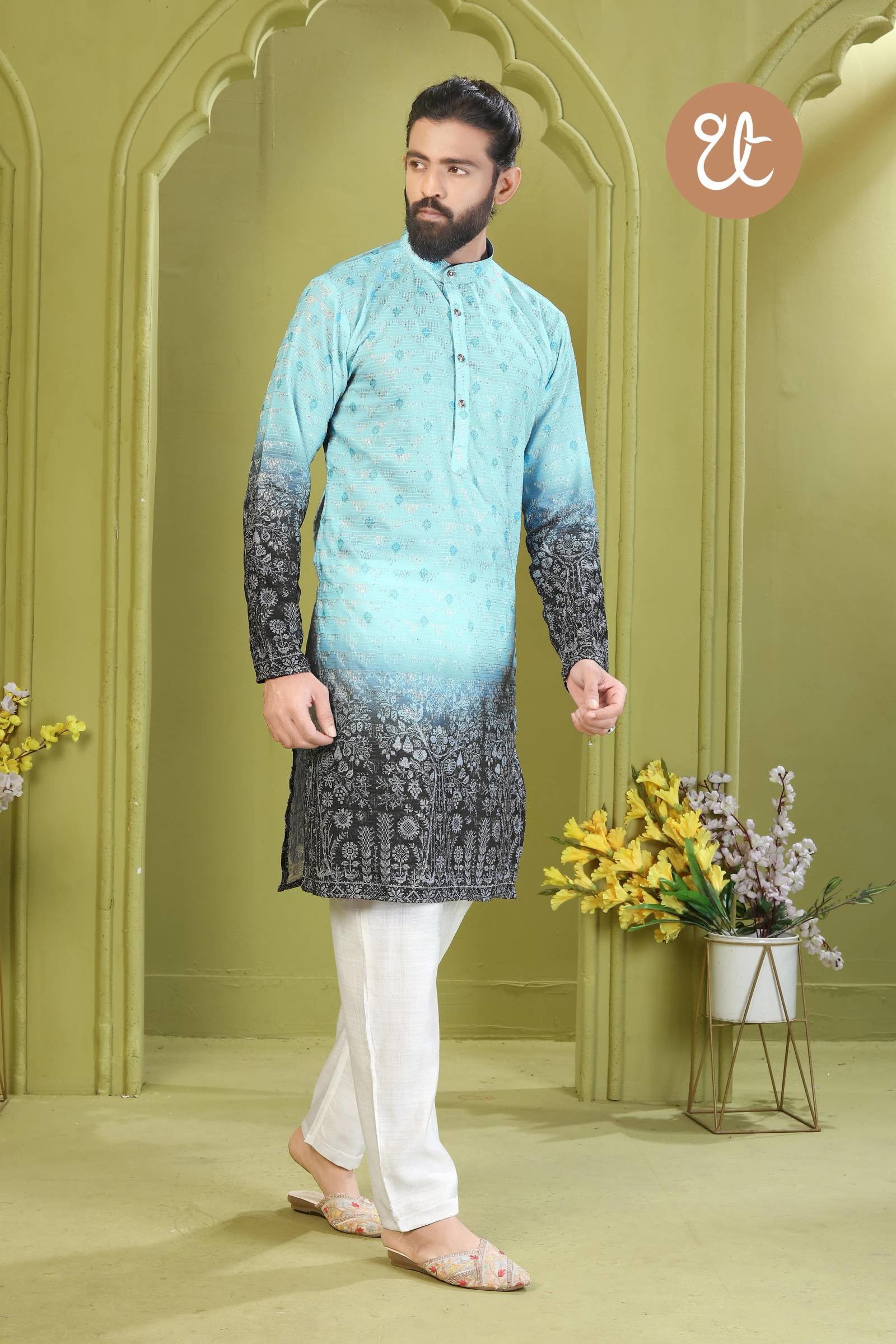 Aavyaar Vol 1 Rayon Digital Printed Mens Kurta Collection
