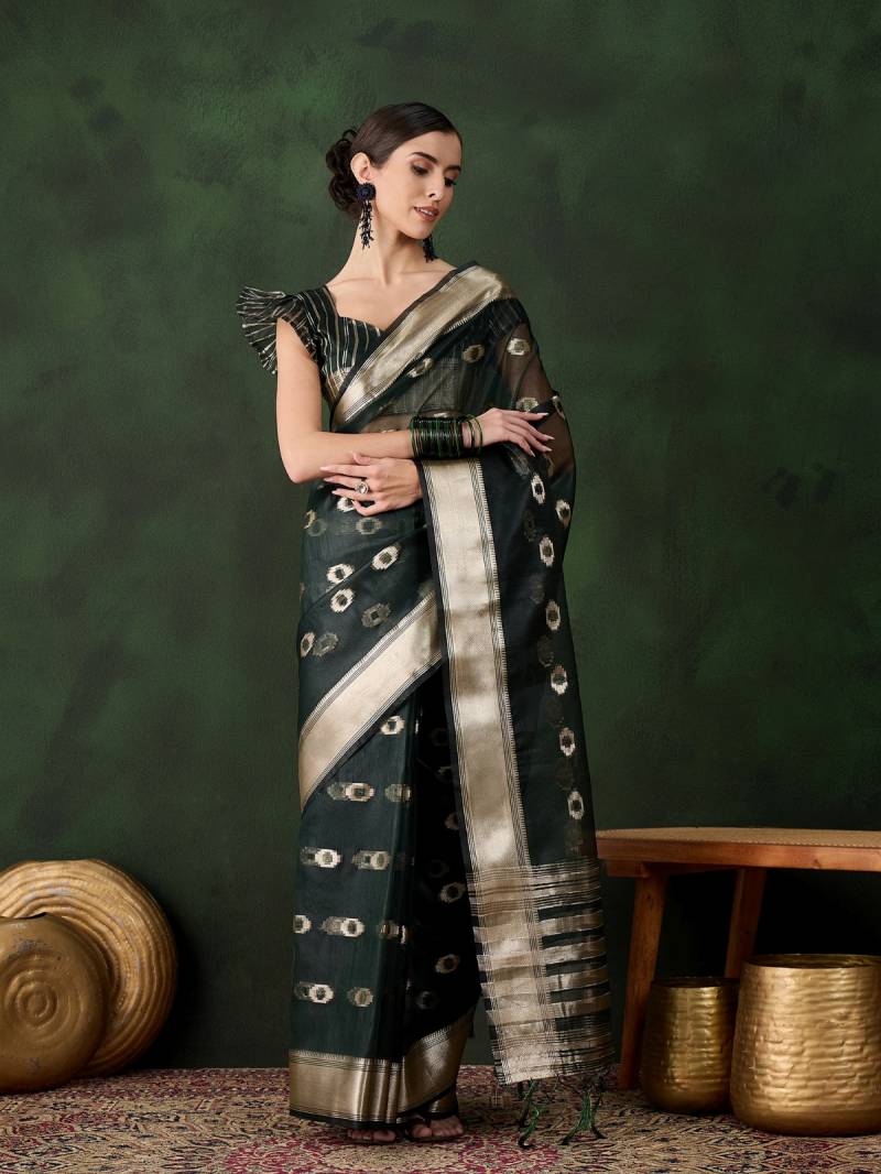 Cp 8237 Beautiful Khadi Organza Printed Sarees Collection-5