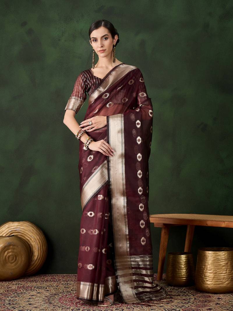 Cp 8237 Beautiful Khadi Organza Printed Sarees Collection-6