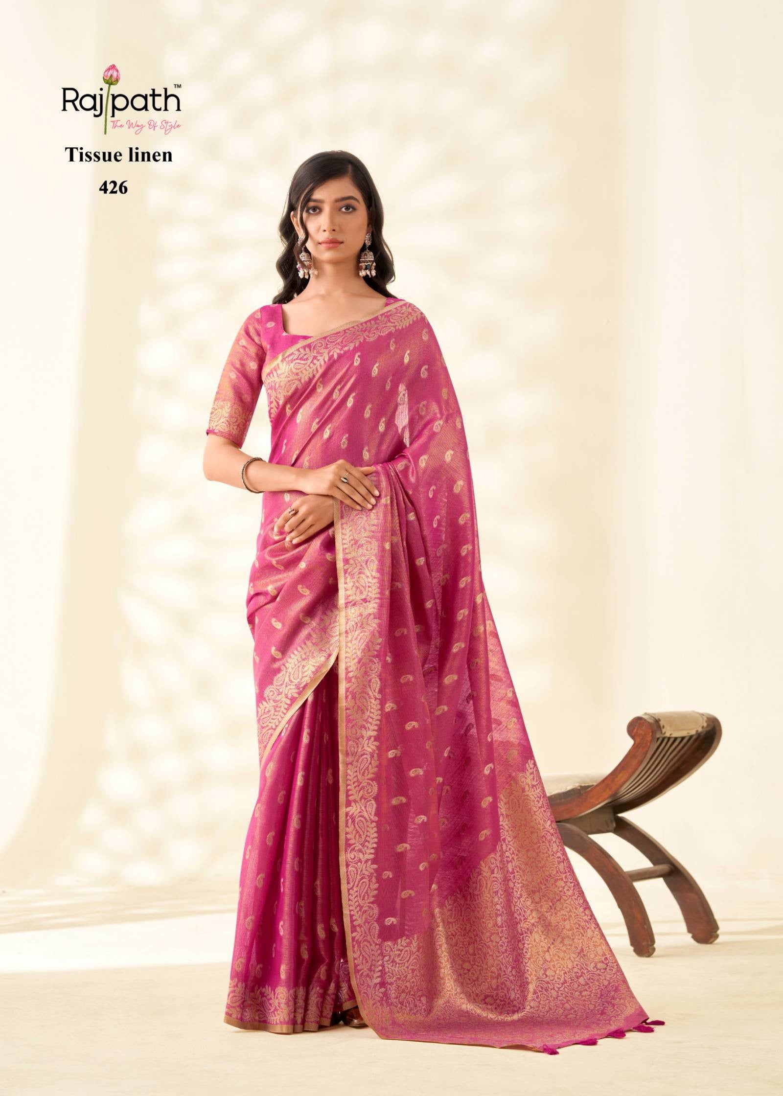 Rajpath Kanvas Silk Tissue Linen Saree