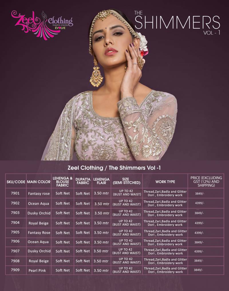 Zeel The Shimmers Vol 1 Designer Soft Net Lehenga Choli