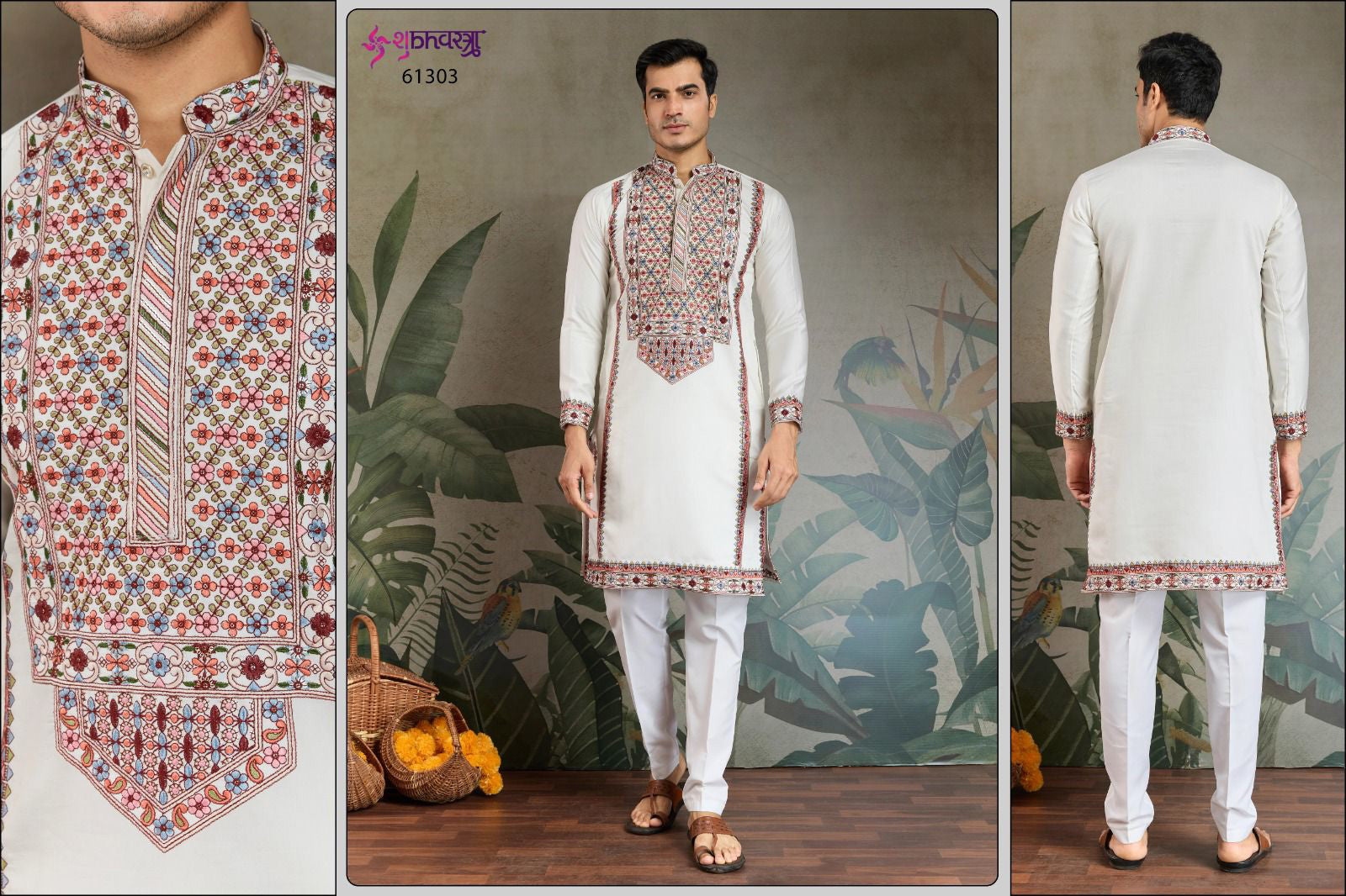 Shubhvastra The Fusion Fits 1 Viscose Silk Mens Kurta