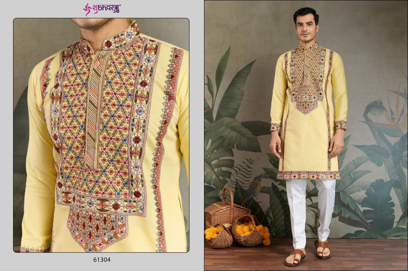 Shubhvastra The Fusion Fits 1 Viscose Silk Mens Kurta