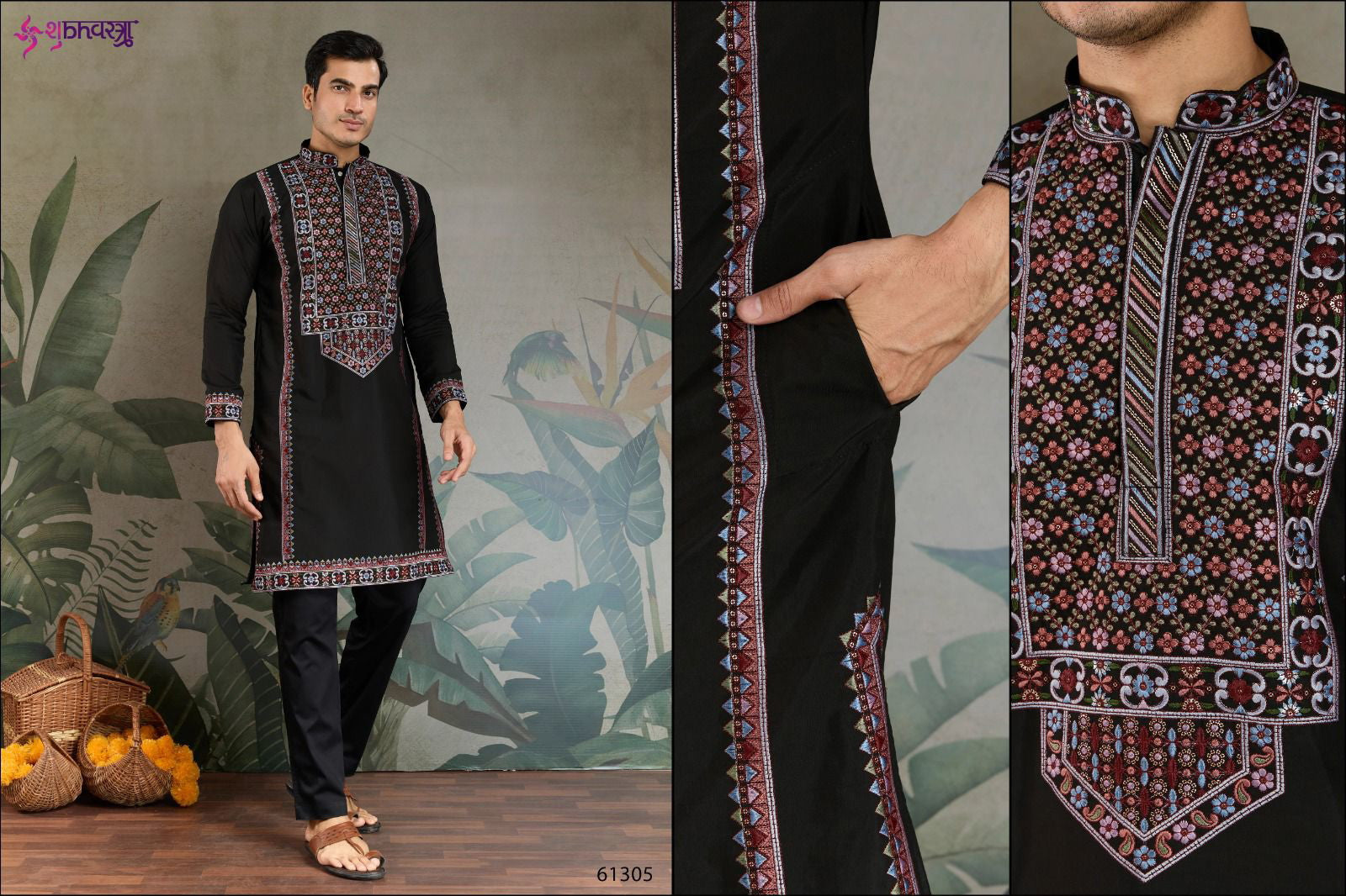 Shubhvastra The Fusion Fits 1 Viscose Silk Mens Kurta