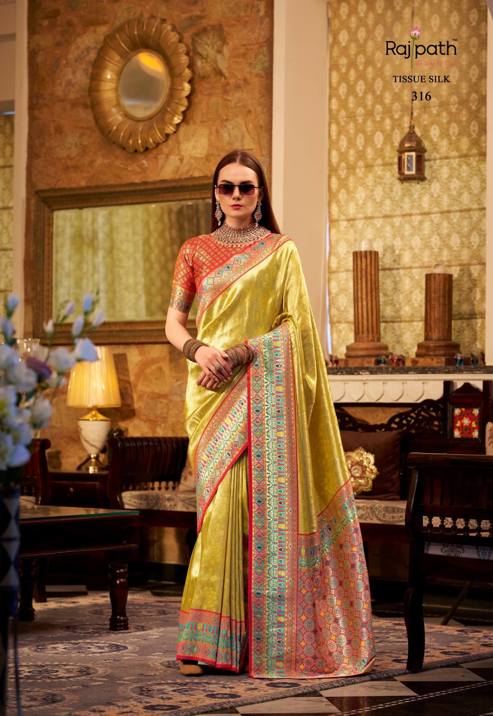 Rajpath Keshavam Tissue Silk Designer Saree