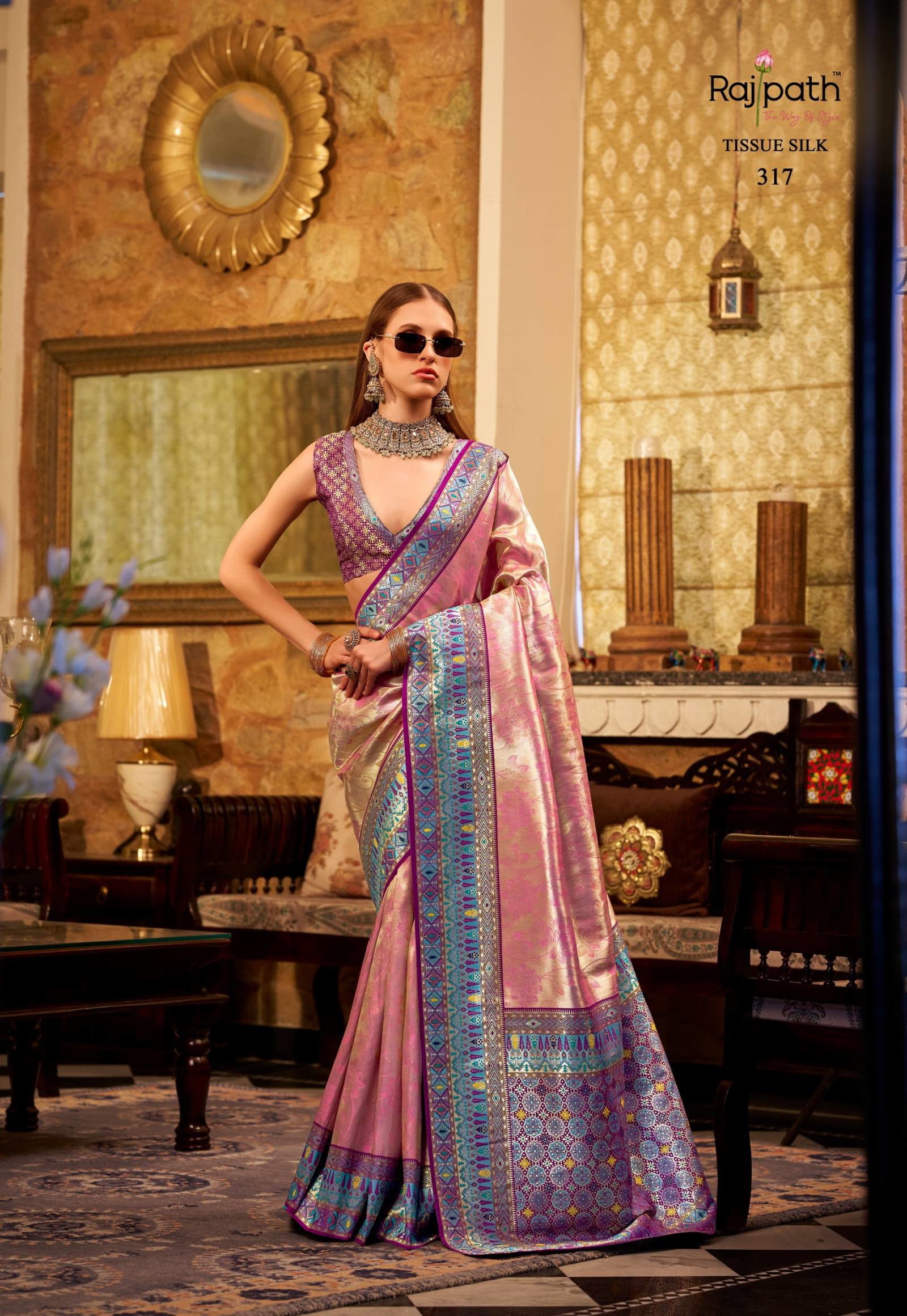 Rajpath Keshavam Tissue Silk Designer Saree