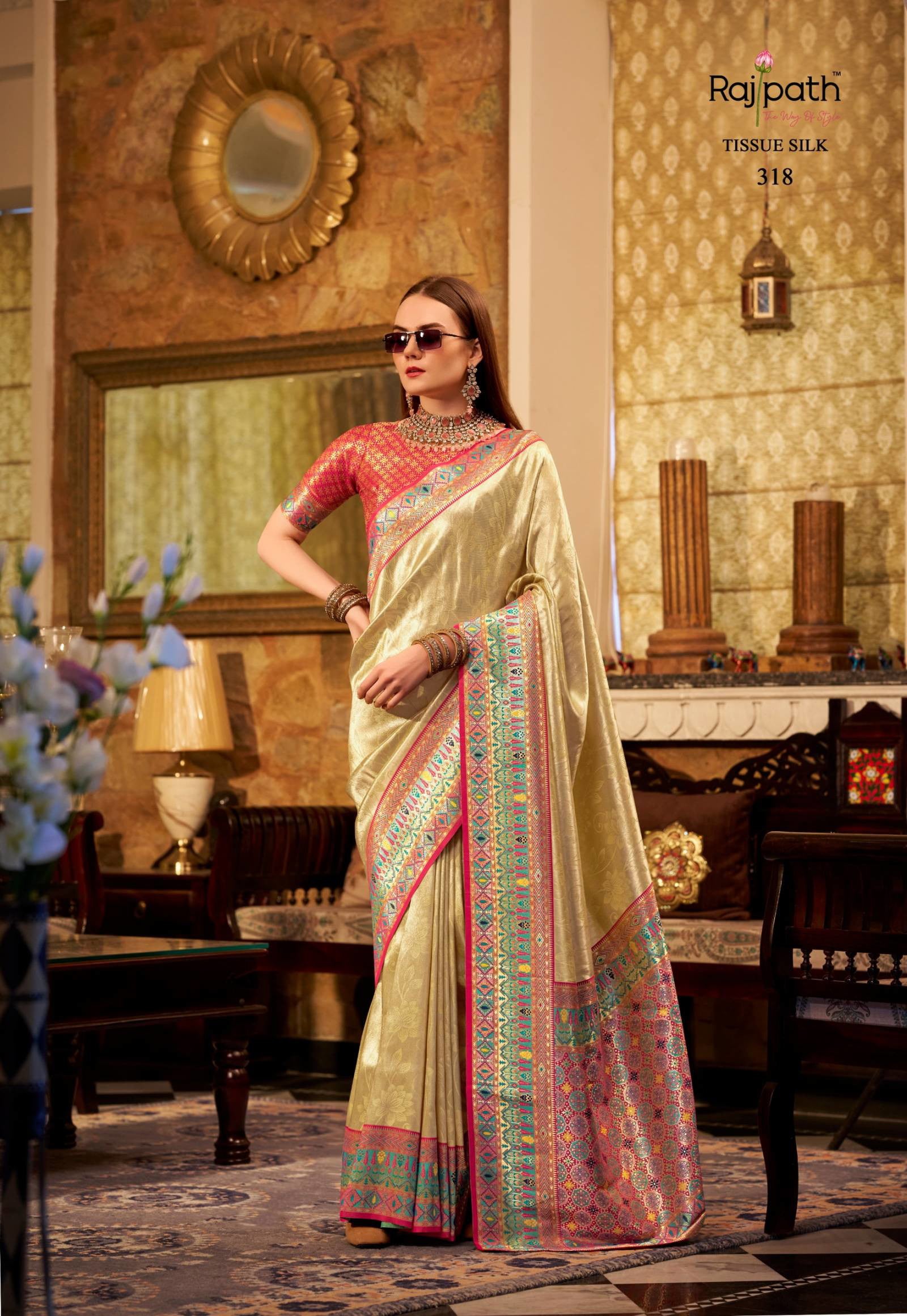 Rajpath Keshavam Tissue Silk Designer Saree