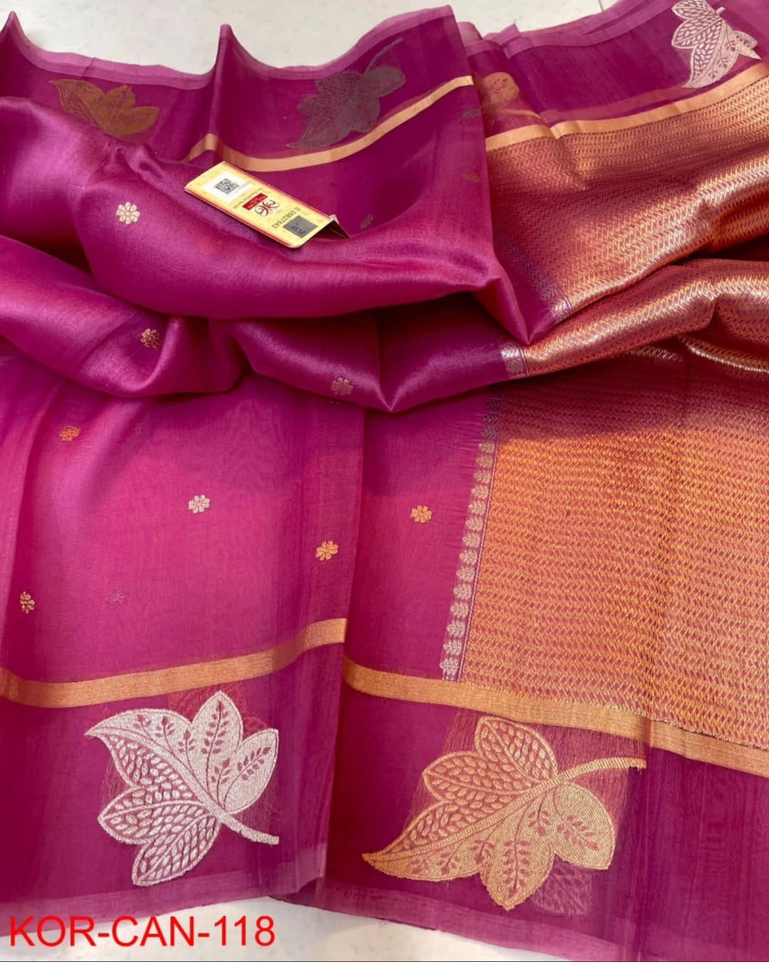 Banarasi Kora Organza Saree in Vibrant color options
