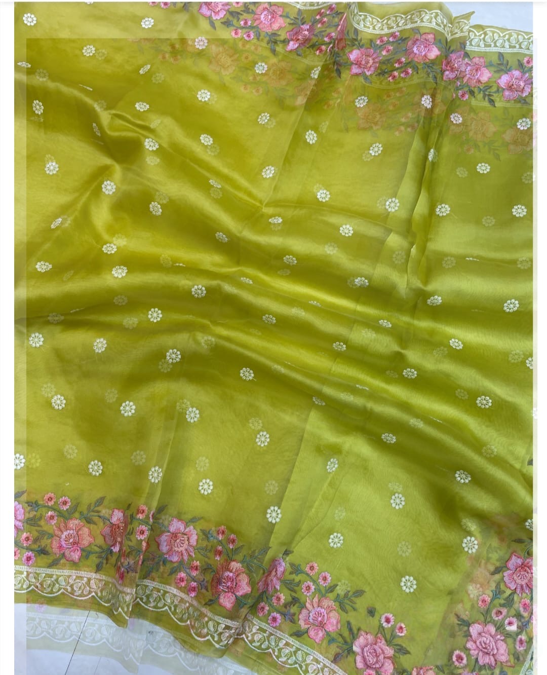 Banarasi Kora Organza Saree with Embroidery