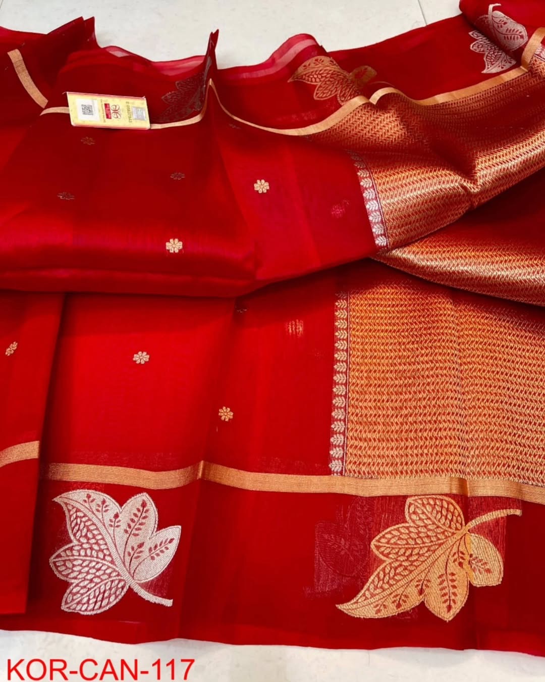 Banarasi Kora Organza Saree in Vibrant color options