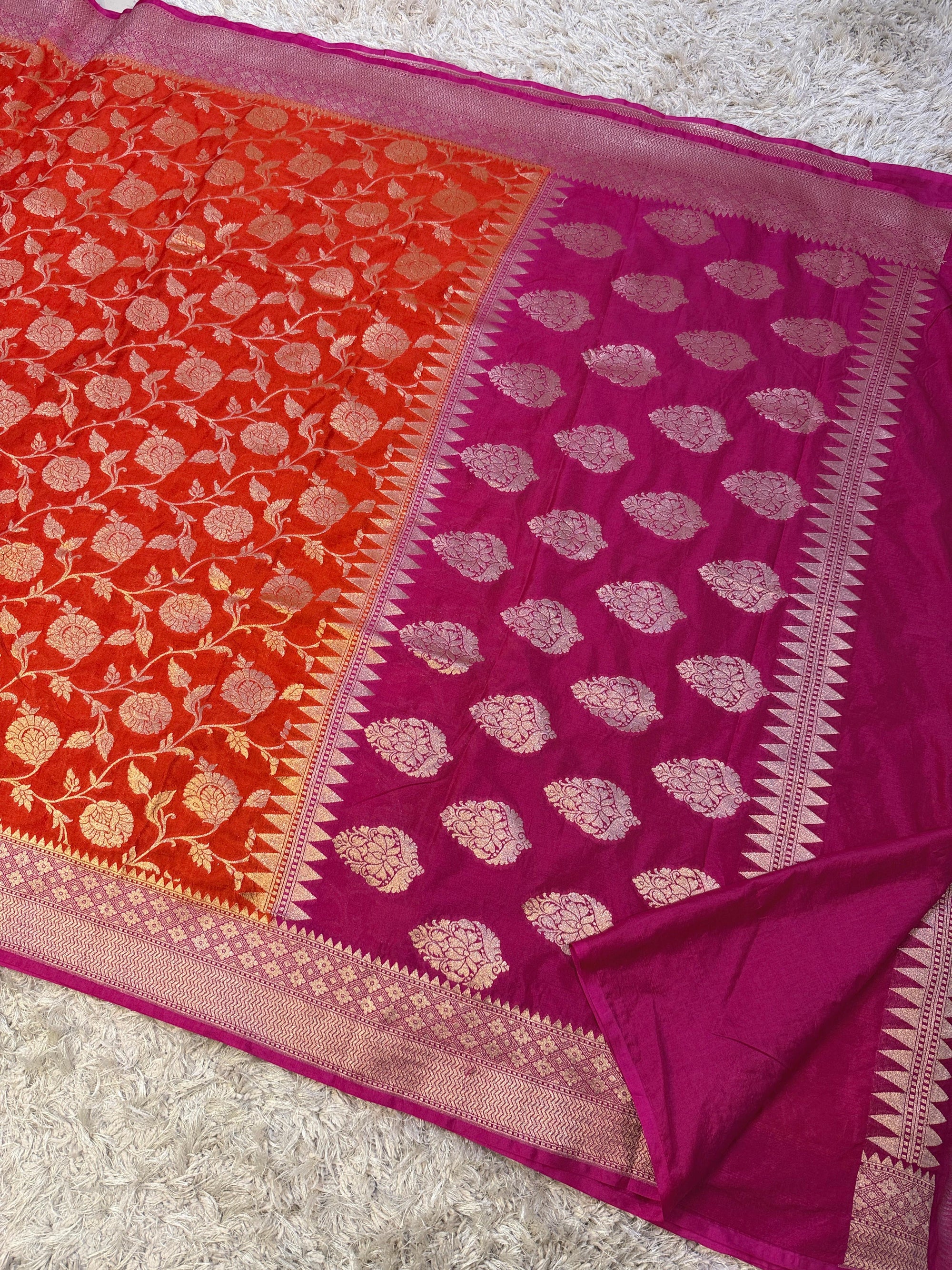 Banarasi Mashru Semi Katan Soft Silk Saree