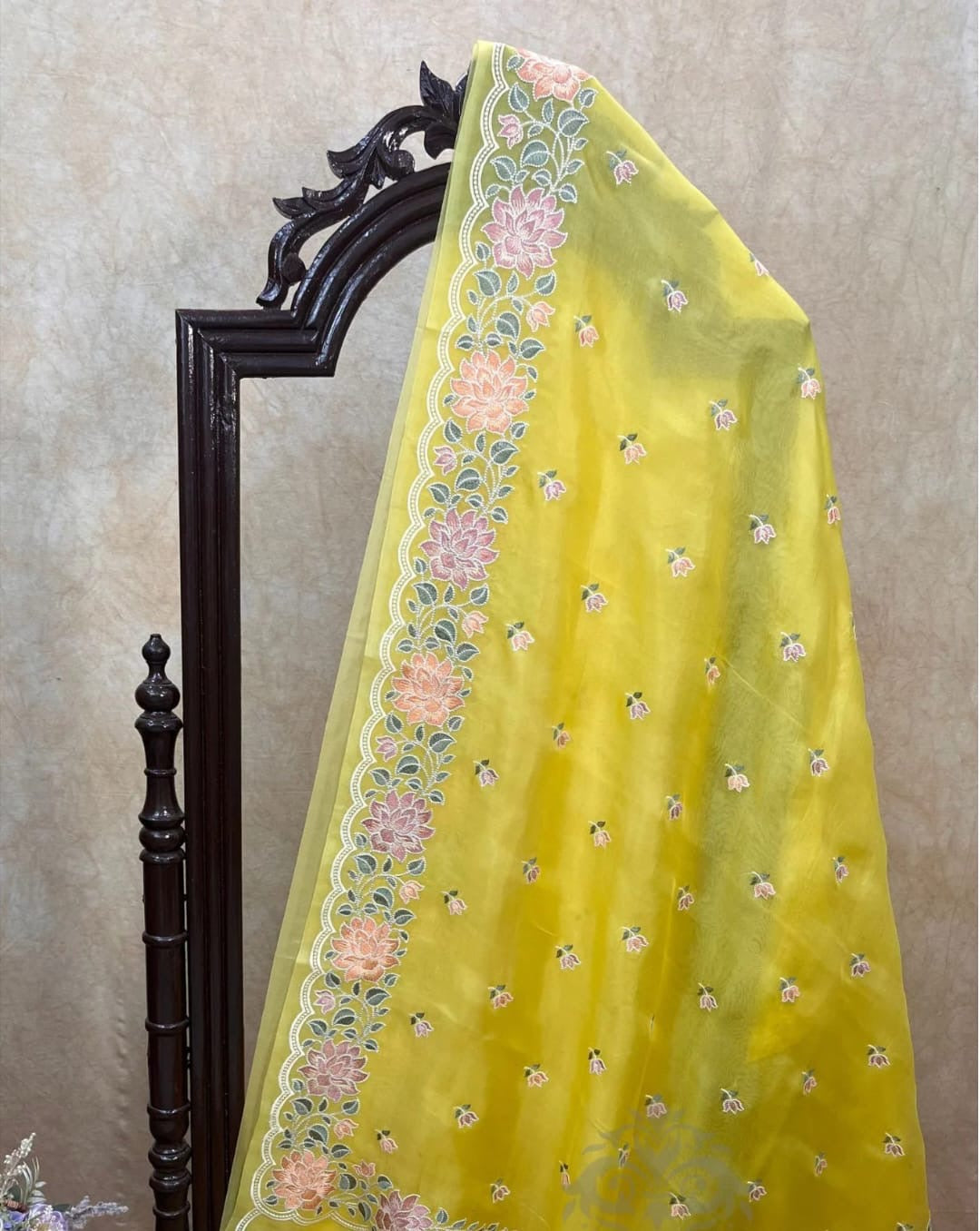 Banarasi Organza Embroidery Work Saree