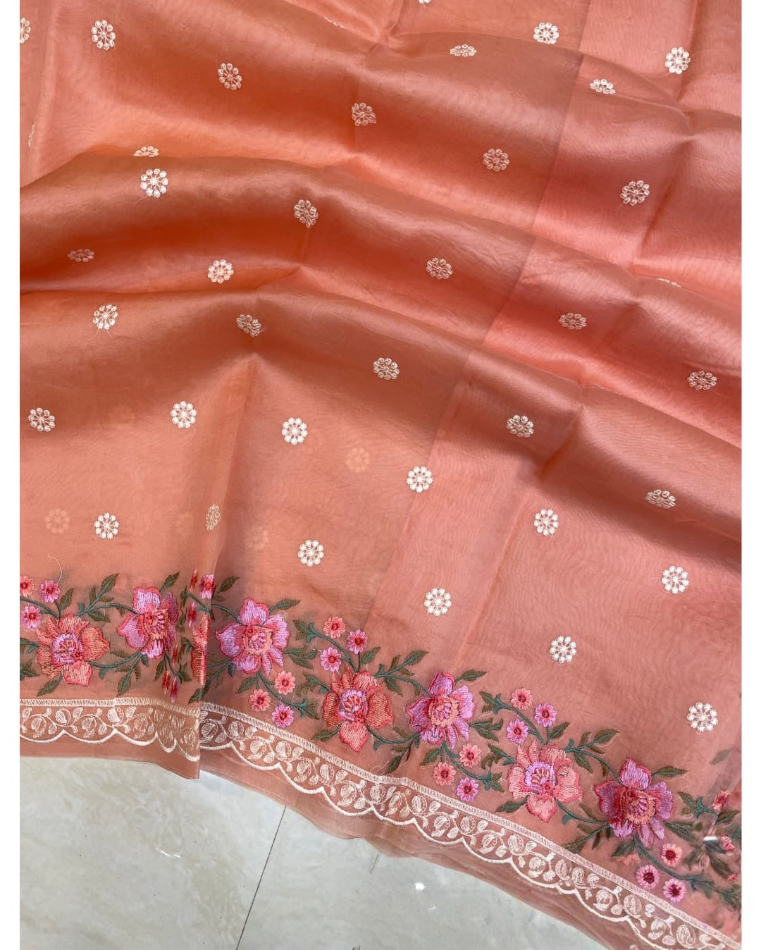 Banarasi Kora Organza Saree with Embroidery