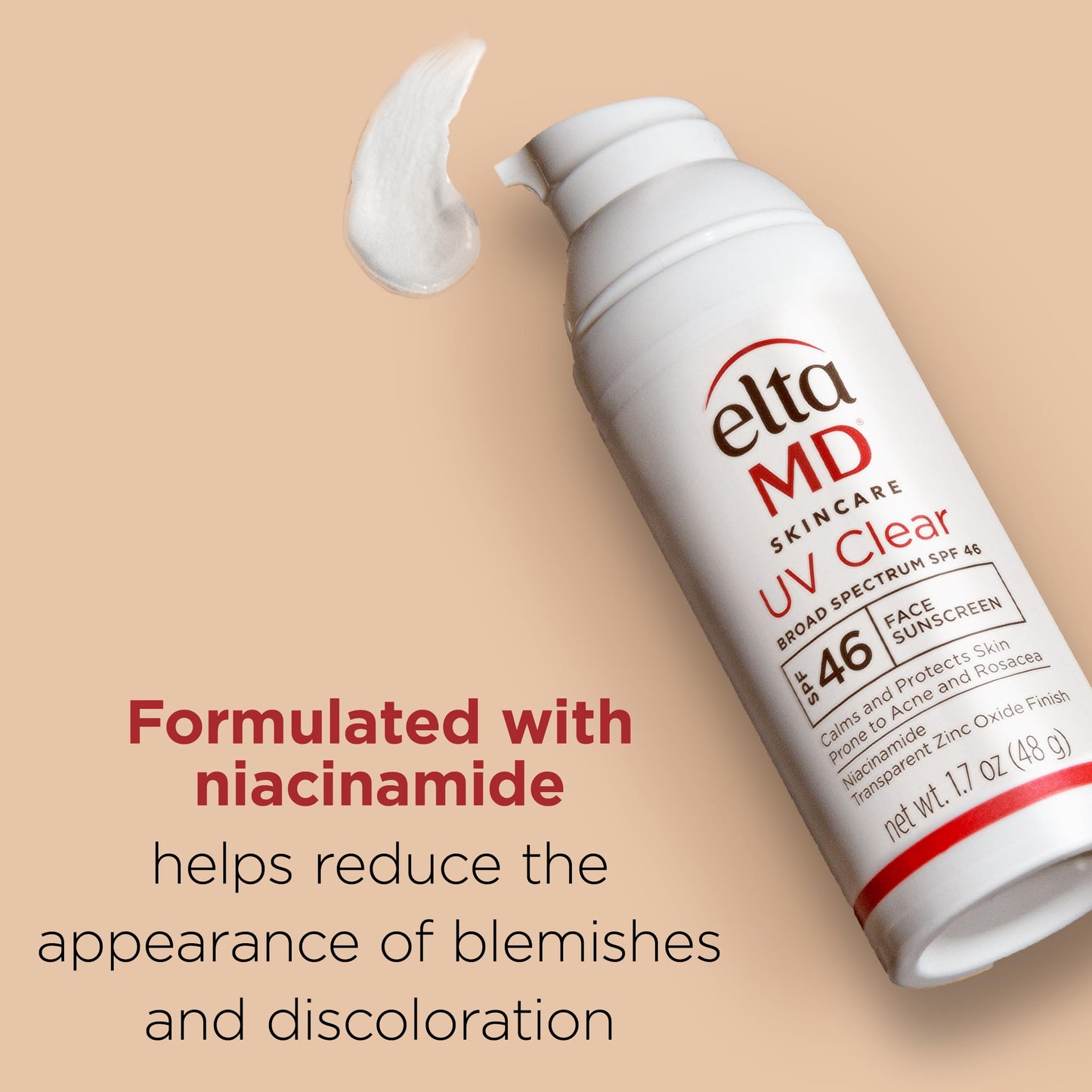 EltaMD UV Clear Face Sunscreen SPF 46, Oil Free for Face with Zinc Oxide, Dermatologist Recommended Sunscreen Lotion, For Acne-Prone Sensitive Skin, 1.7 oz Pump