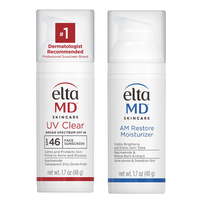 EltaMD UV Clear Face Sunscreen SPF 46, Oil Free for Face with Zinc Oxide, Dermatologist Recommended Sunscreen Lotion, For Acne-Prone Sensitive Skin, 1.7 oz Pump