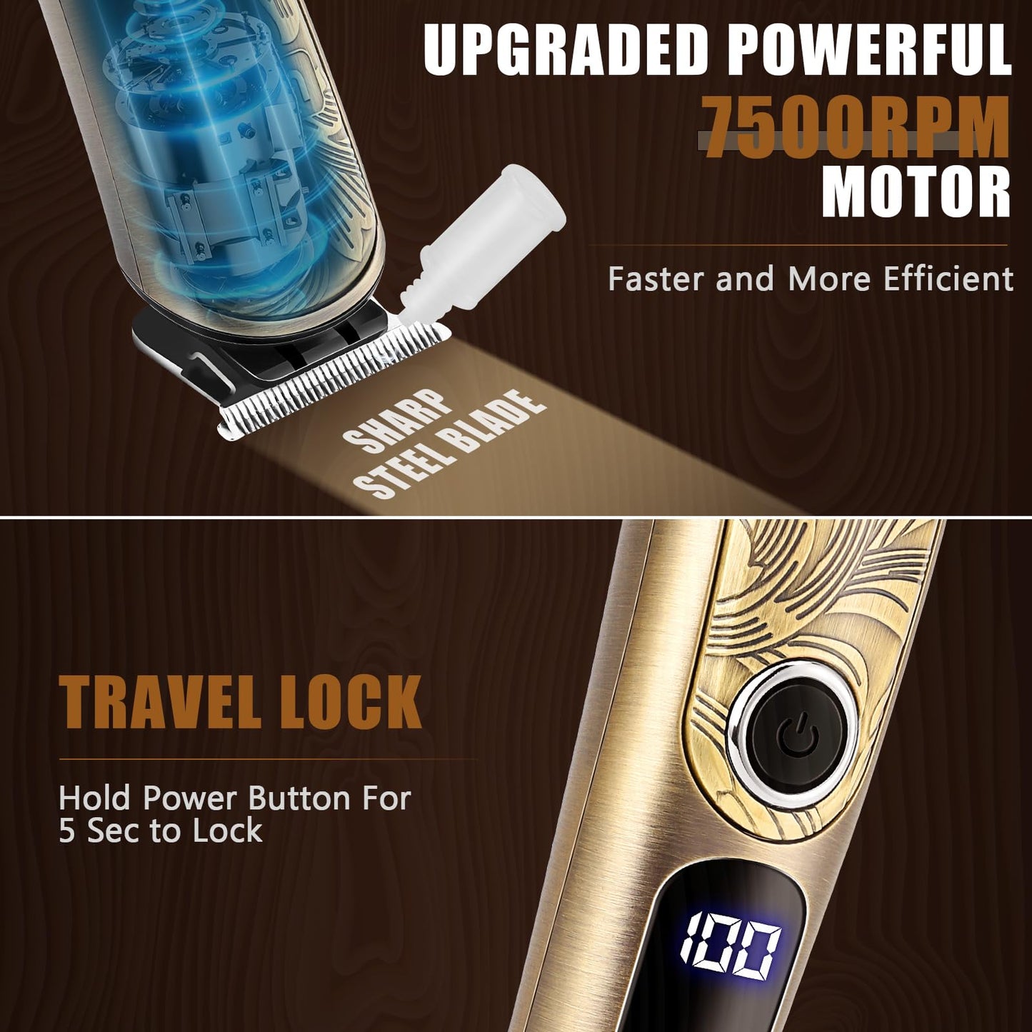 Ufree Beard Trimmer for Men, Waterproof Electric Razor for Nose, Body, Face & Mustache, Cordless Hair Clippers Shavers Grooming Kit, Gifts for Men Husband Father