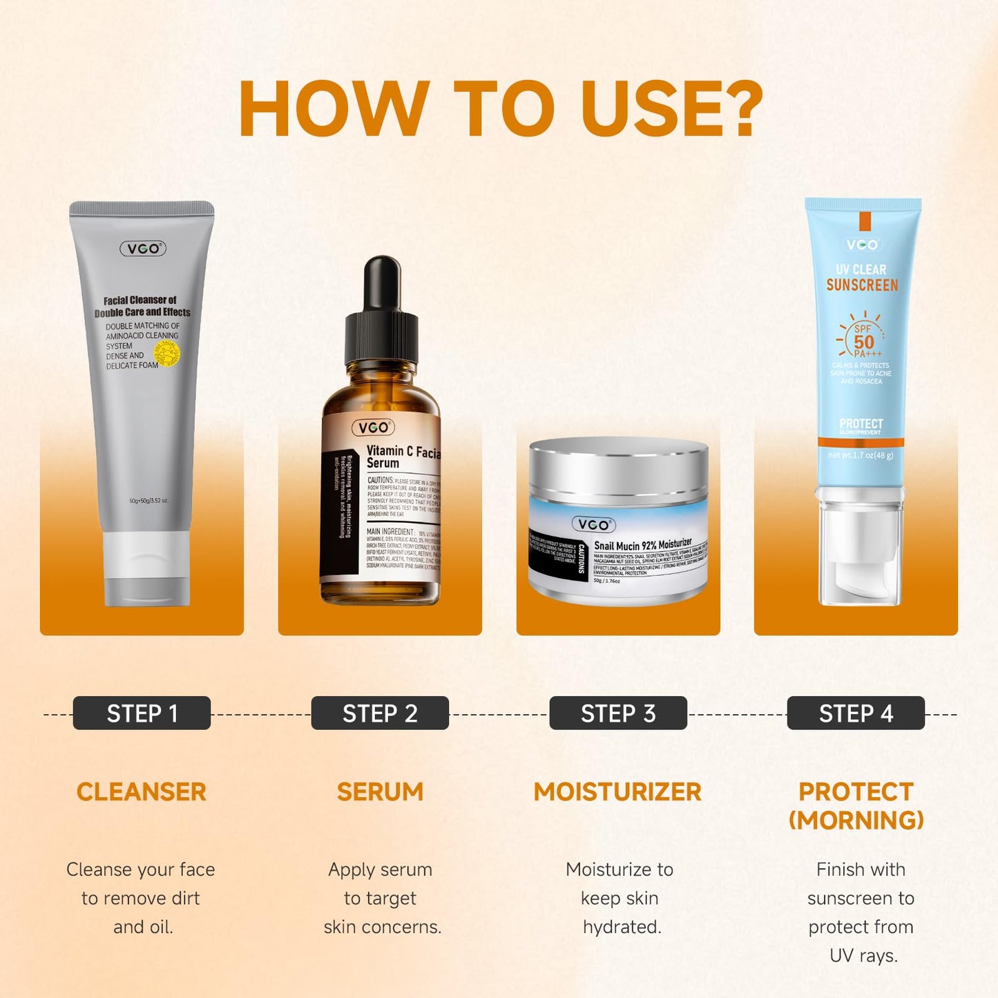VGO Vitamin C Vitamin E Facial Serum, 30ml / 1.01oz