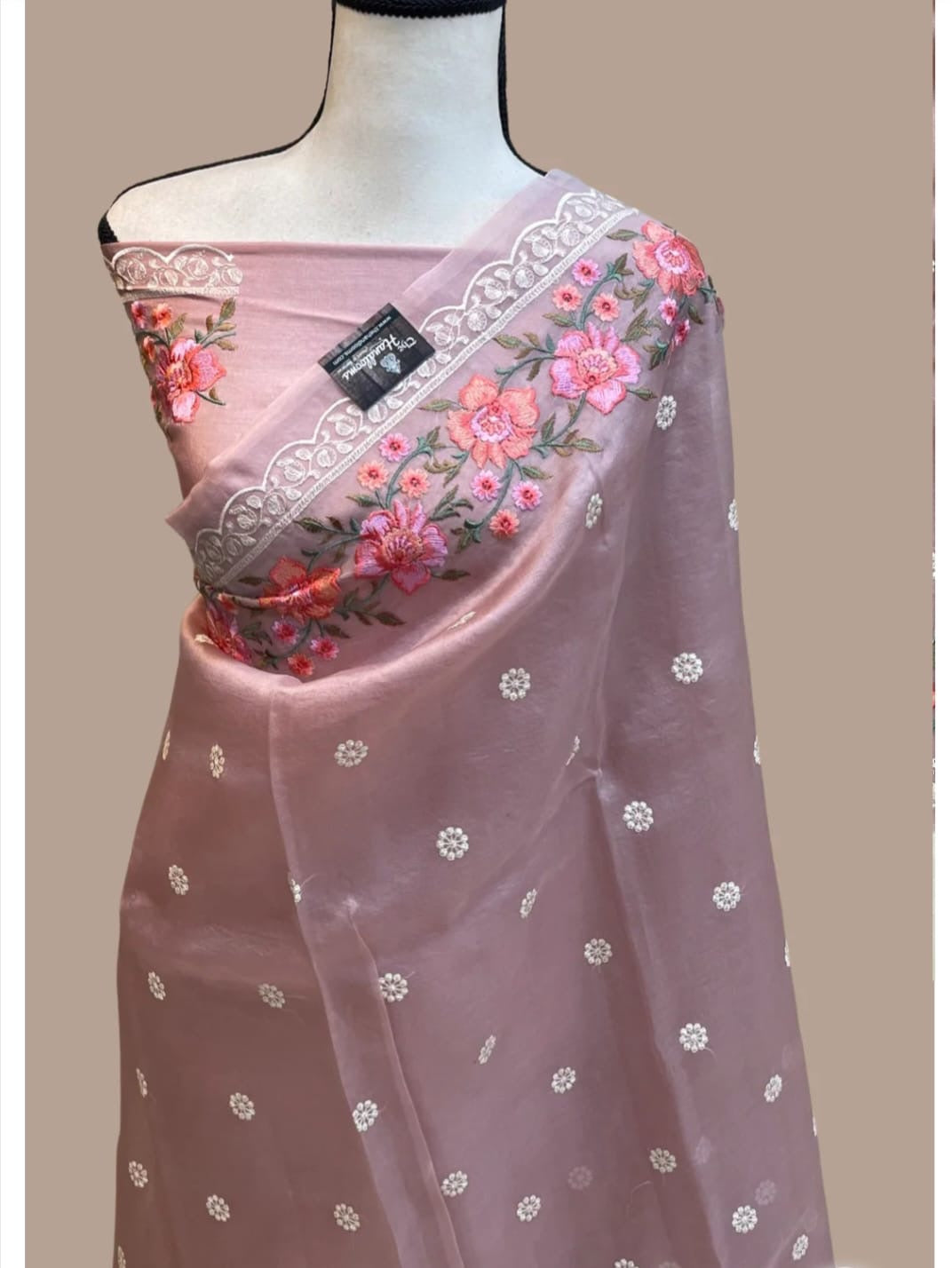Banarasi Kora Organza Saree with Embroidery Work