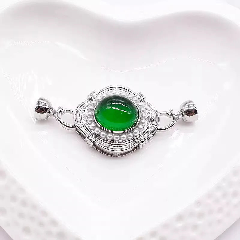 1piece Jewellery green zircon Clasp hooks DIY Making Necklace Bracelet Accessories