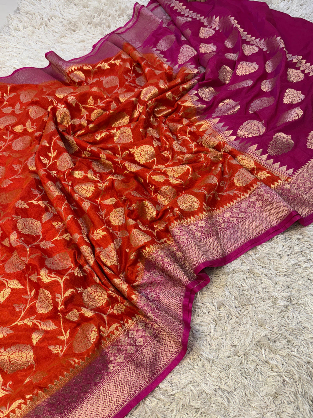 Banarasi Mashru Semi Katan Soft Silk Saree