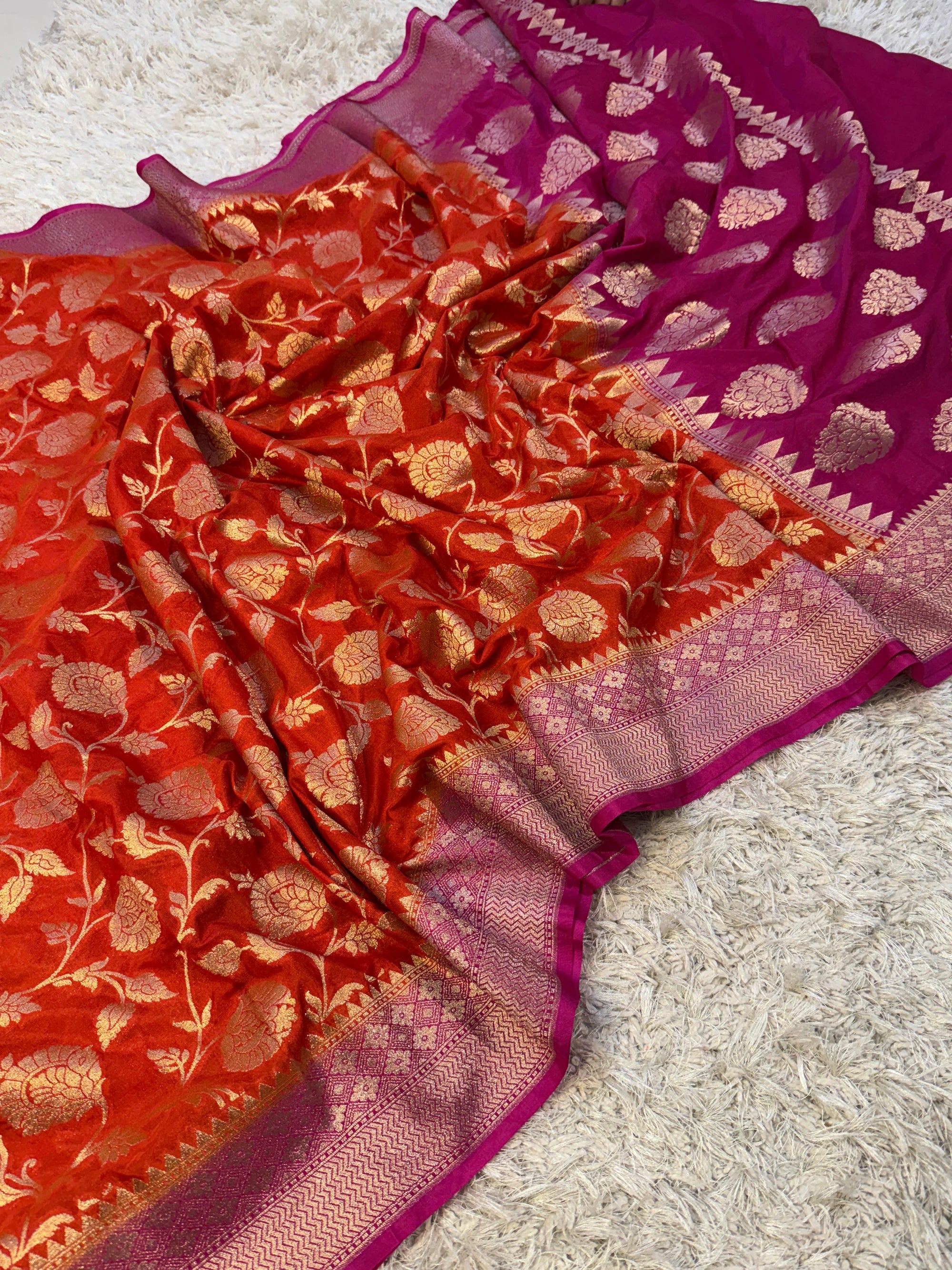 Banarasi Mashru Semi Katan Soft Silk Saree
