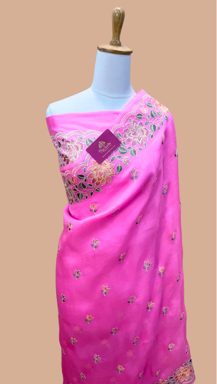 Banarasi Organza Embroidery Work Saree