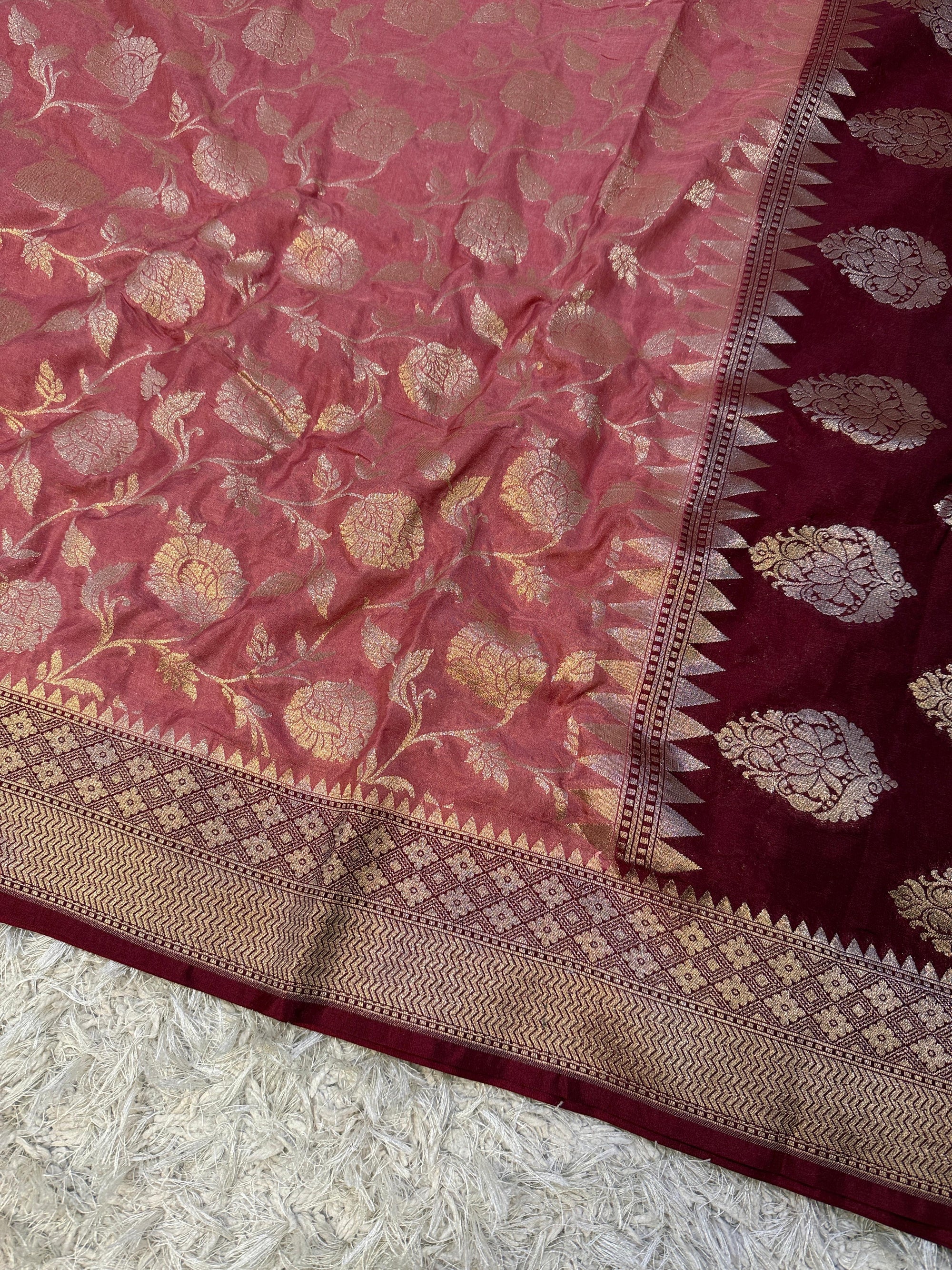 Banarasi Mashru Semi Katan Soft Silk Saree