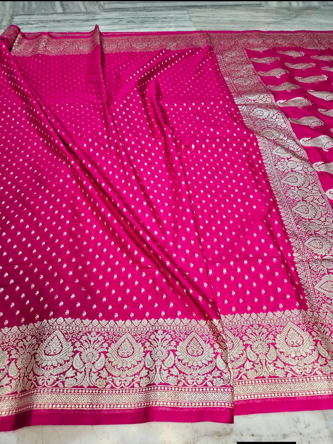 Banarasi Soft Georgette Katan Silk Saree