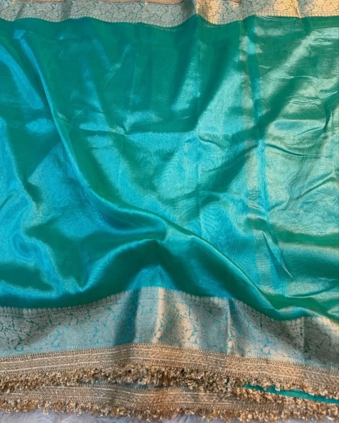 Banarasi Soft Tissue Silk Saree with Lace Border