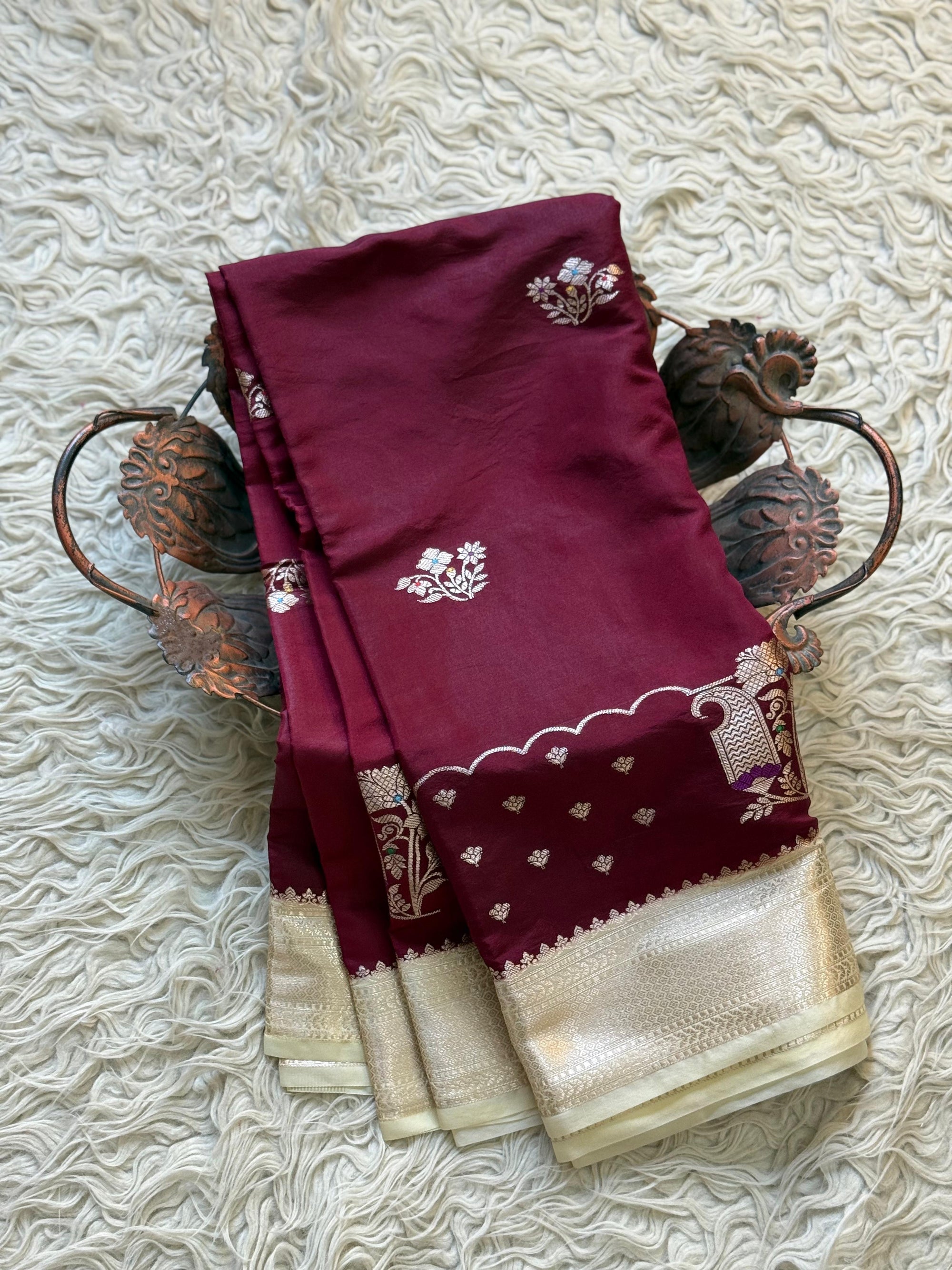 Banarasi Paper Silk Saree with Zari Weaving