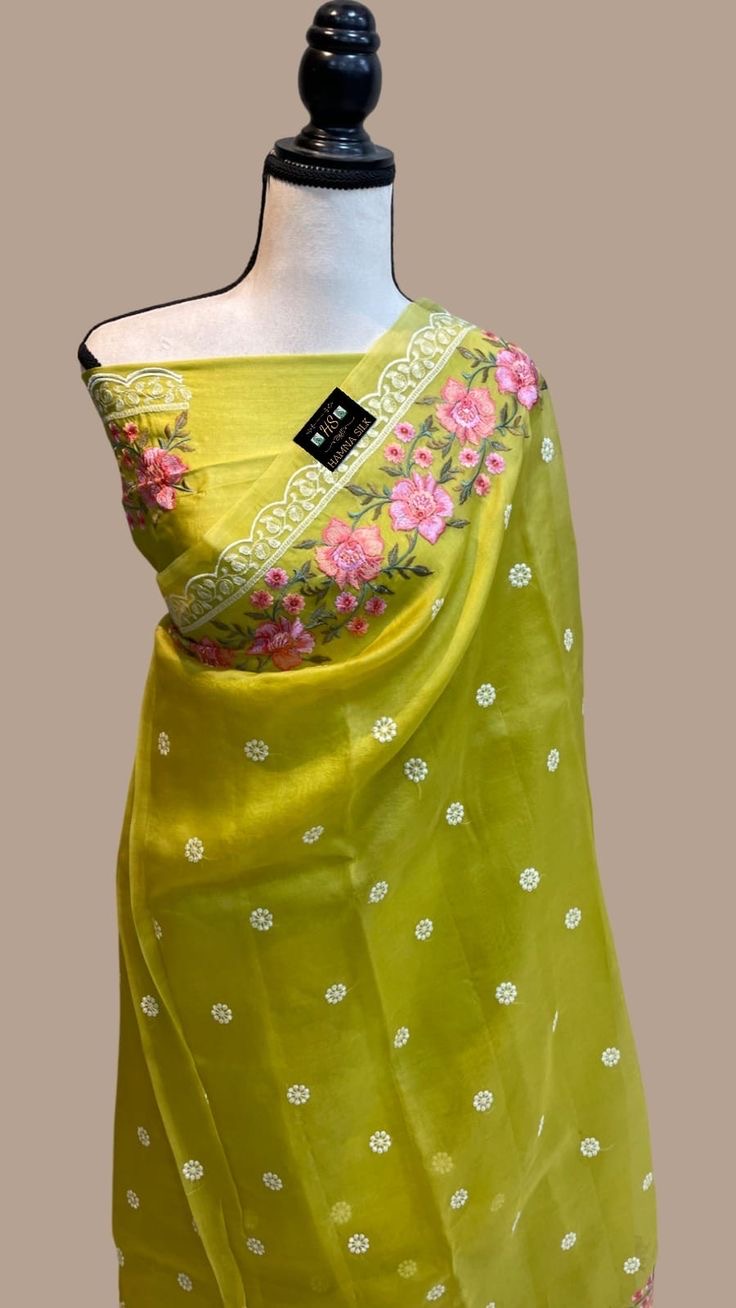 Banarasi Kora Organza Saree with Embroidery
