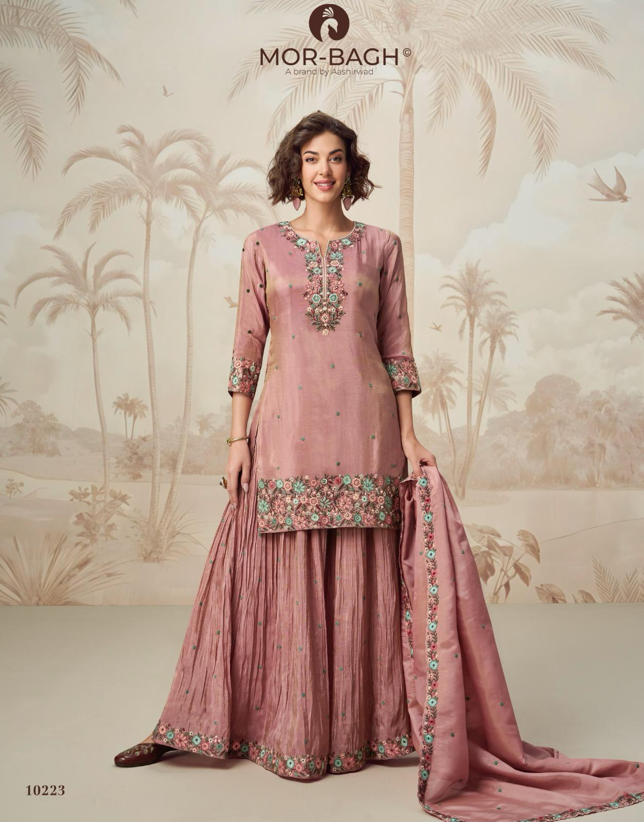 Aashirwad Mor Bagh Nagma Organza Simmer Silk Salwar Suits