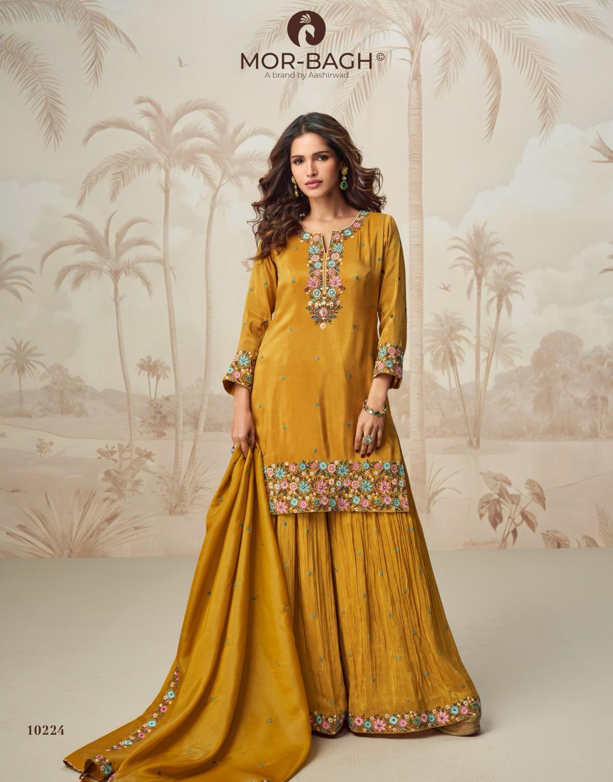Aashirwad Mor Bagh Nagma Organza Simmer Silk Salwar Suits