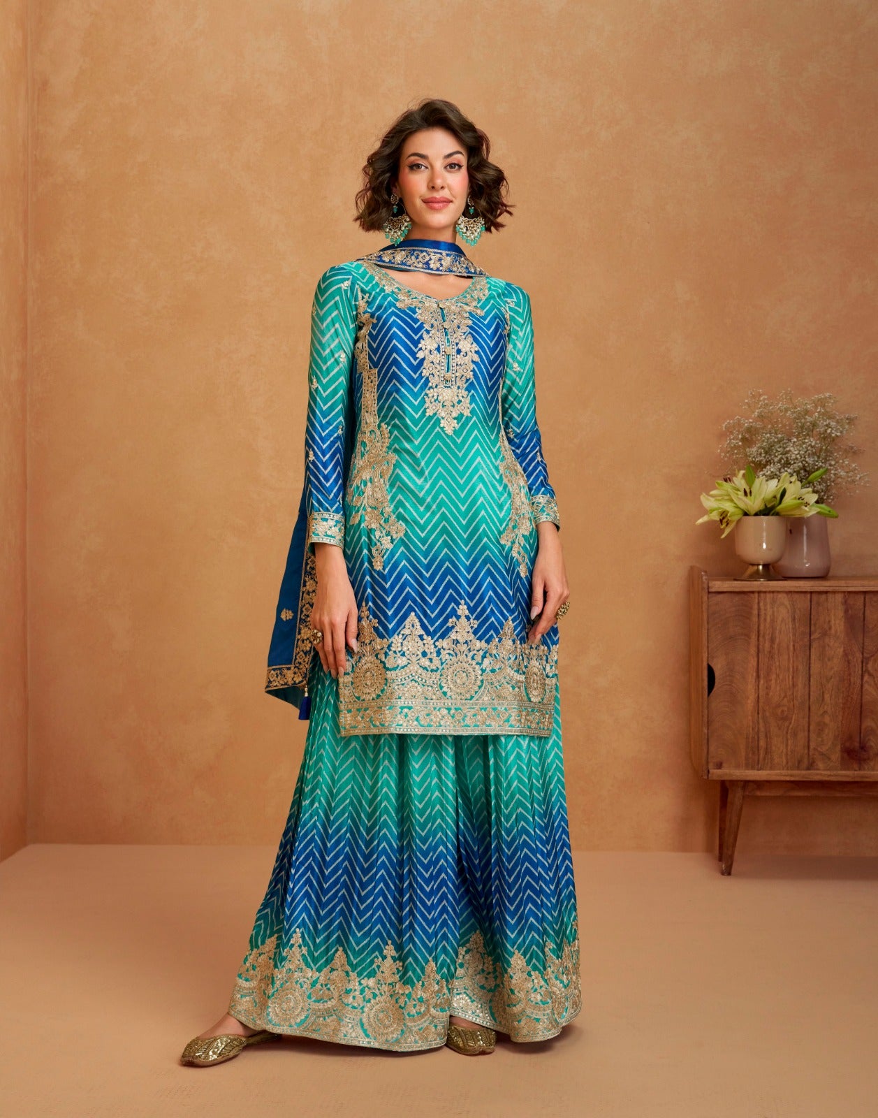 Aashirwad Raaga Premium Chinon Silk Salwar Kameez