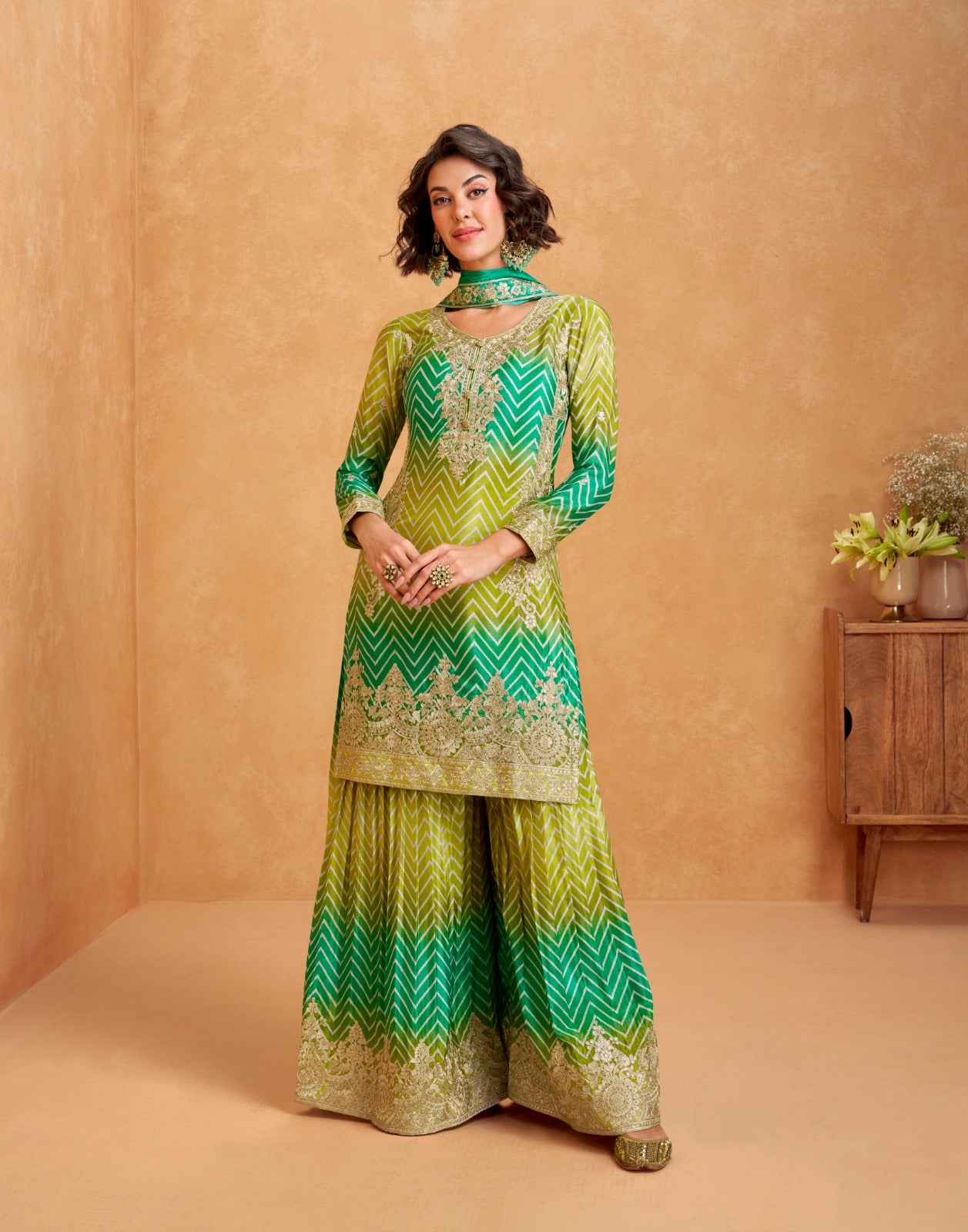 Aashirwad Raaga Premium Chinon Silk Salwar Kameez